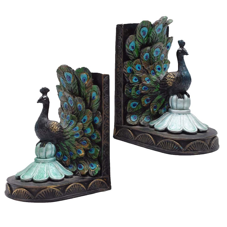 Peacock Bookends