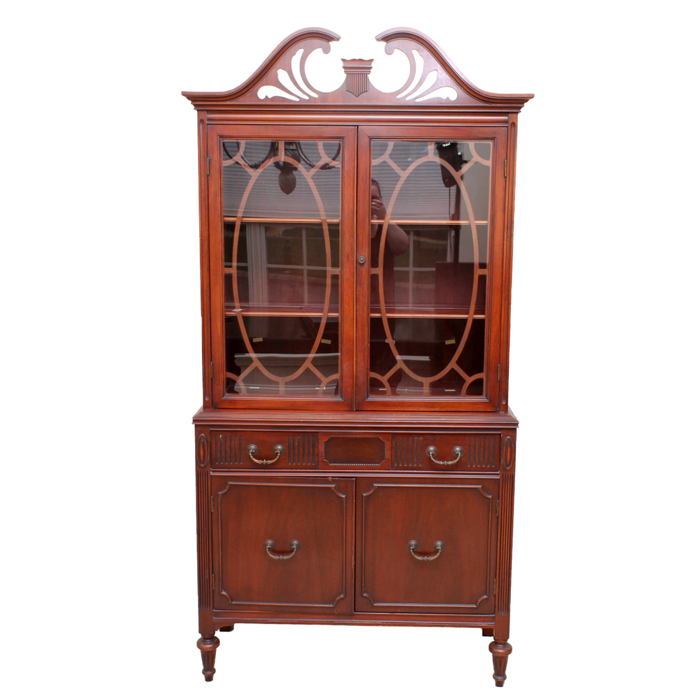 Vintage Sheraton Style China Cabinet by J.B. Van Sciver Company