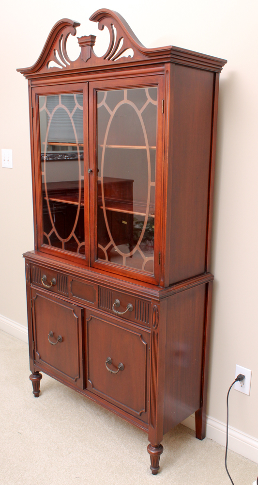 Vintage Sheraton Style China Cabinet by J.B. Van Sciver Company