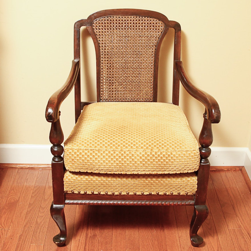 1920s Queen Anne Style Lounge Chair