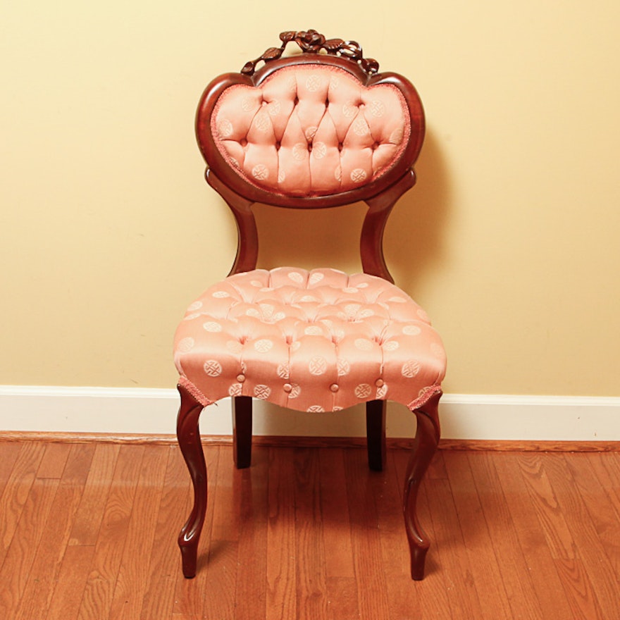 Victorian Style Tufted Side Chair