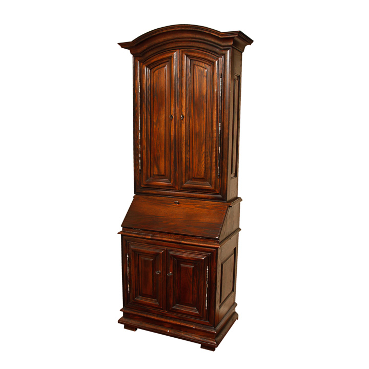 Bonnet Top Oak Secretary Desk