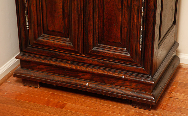 Bonnet Top Oak Secretary Desk