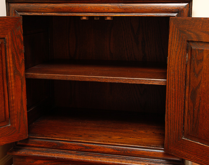 Bonnet Top Oak Secretary Desk
