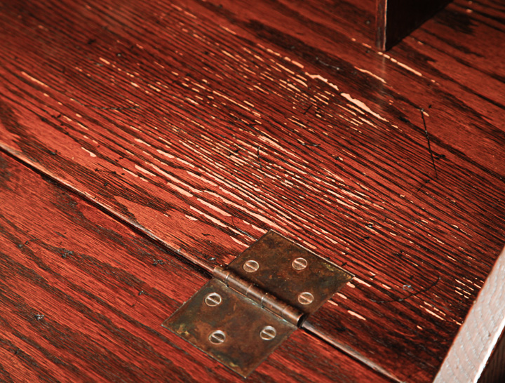 Bonnet Top Oak Secretary Desk