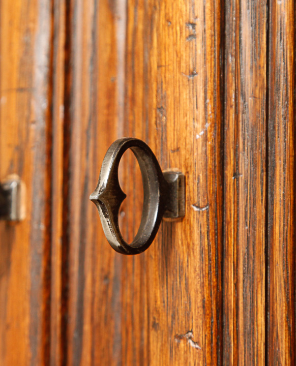 Bonnet Top Oak Secretary Desk