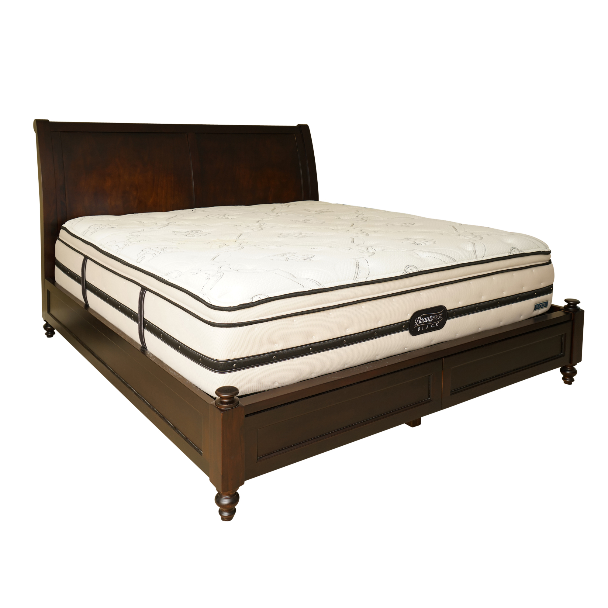 King-Sized Sleigh Bed Frame with Storage