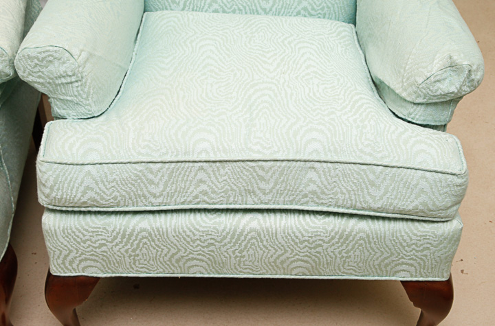 Pair of Vintage Queen Anne Style Wingback Chairs