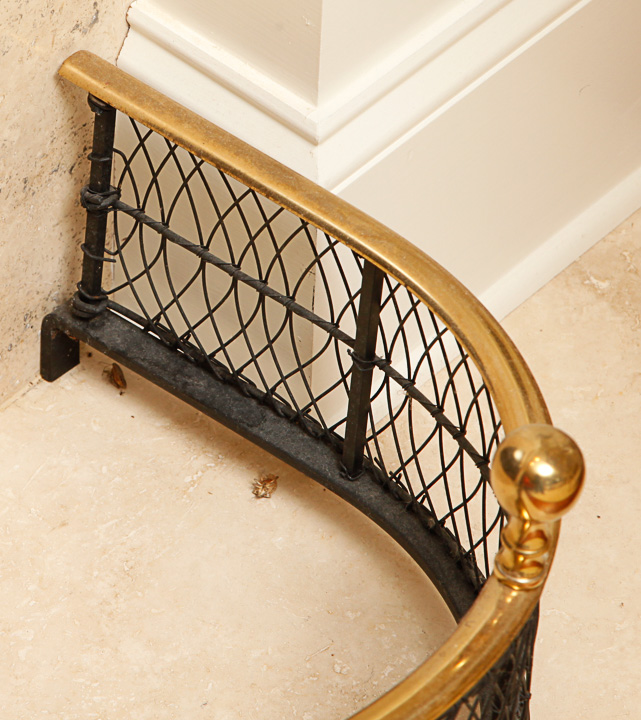 Regency-Style Wire Ball Top Fireplace Fender