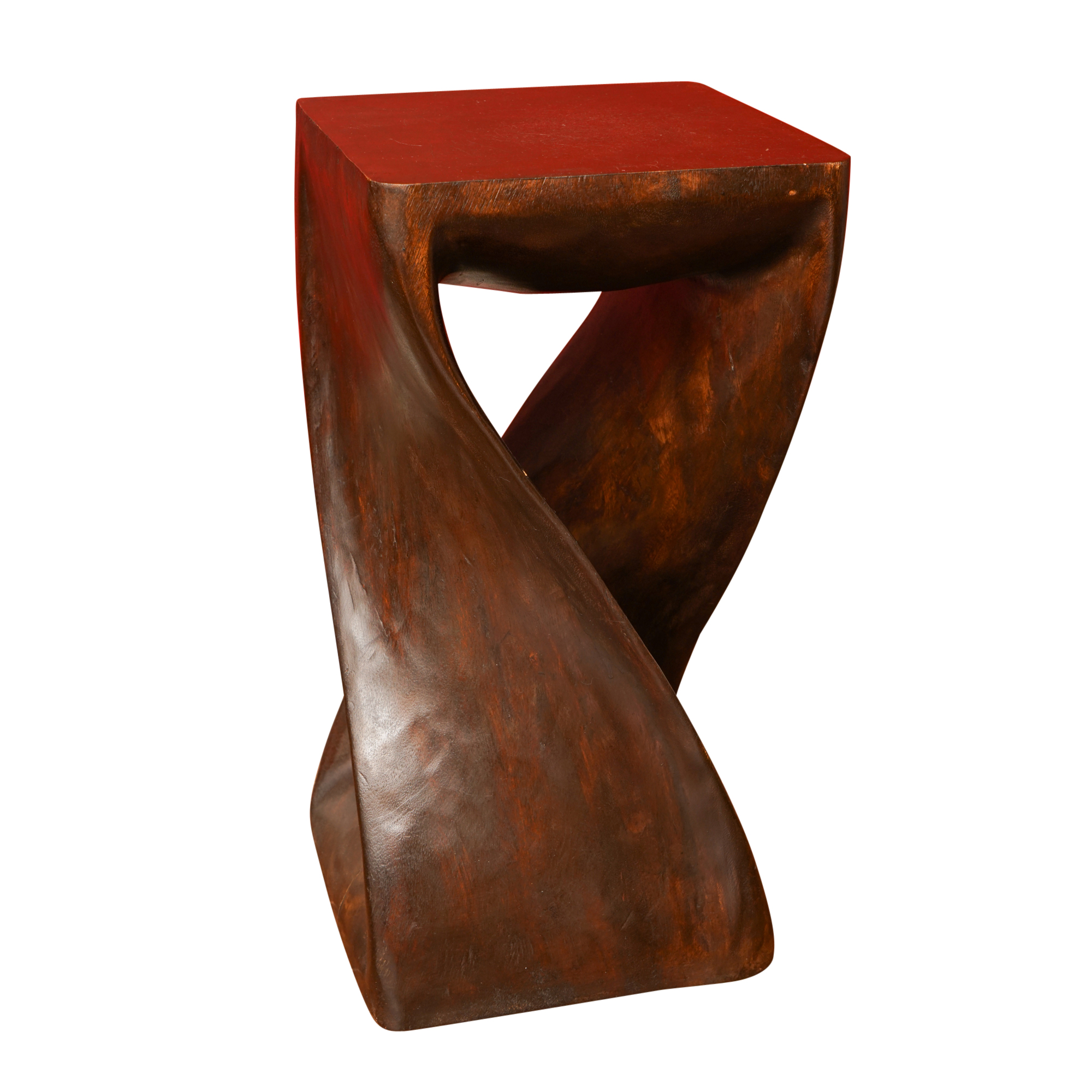Modern Style Carved Wood Side Table