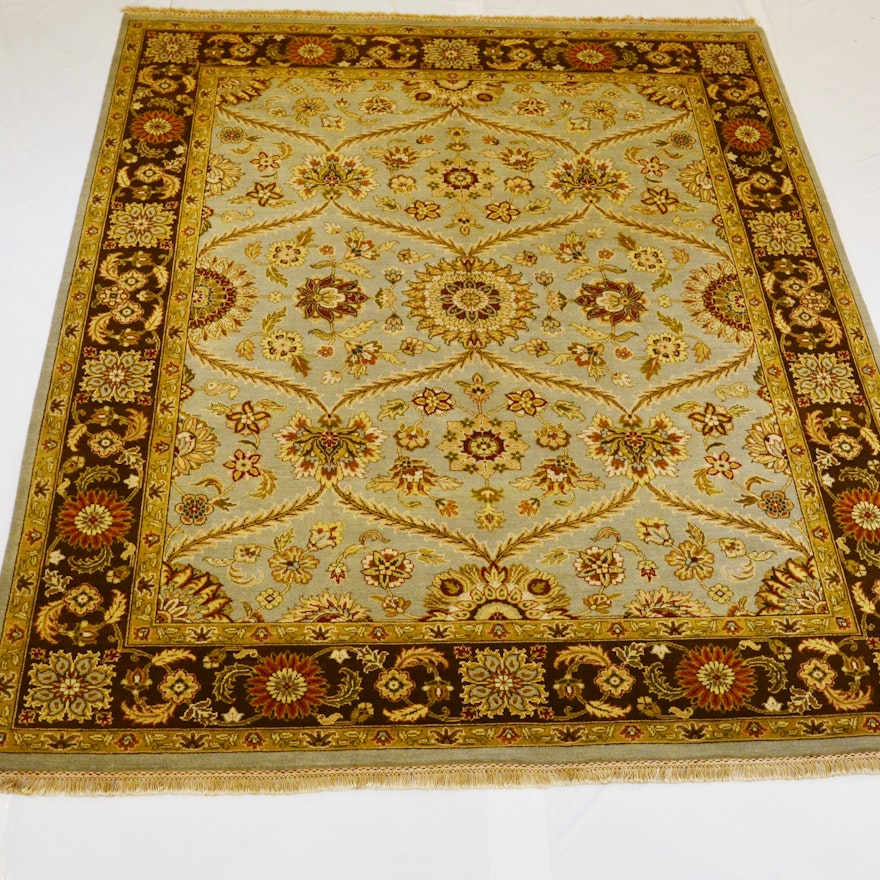 Hand-Knotted Classic Persian Design Wool Area Rug