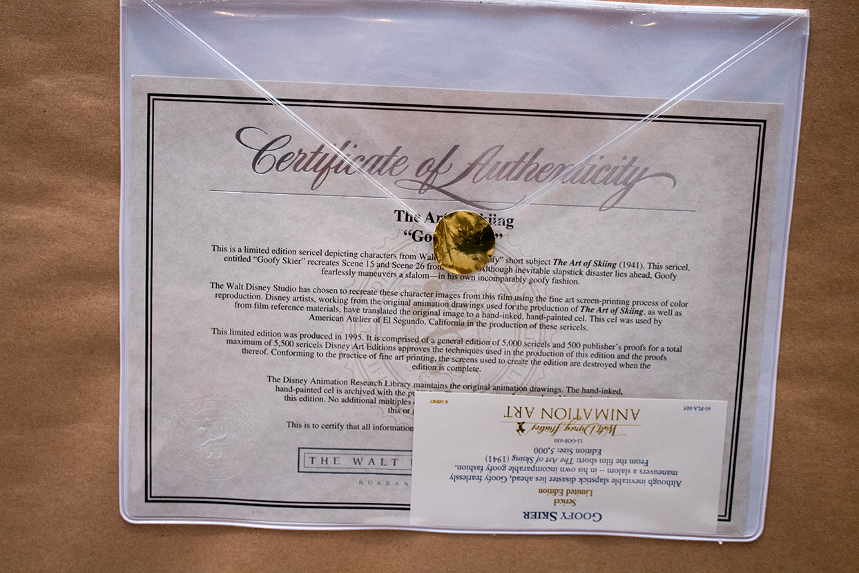 Disney "Goofy Skier" Limited Edition Sericel