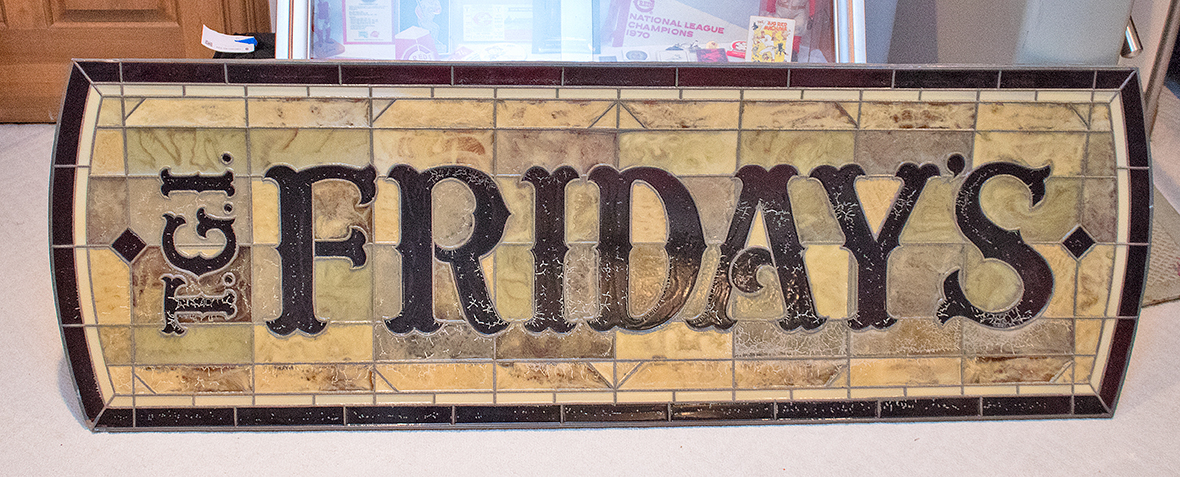 TGI Friday's Stained Fiberglass Restaurant Sign
