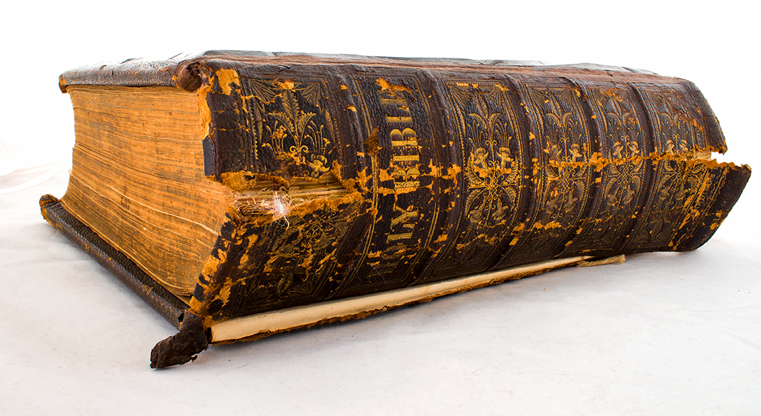 Antique Gilded Leather Holy Bible, Published 1870