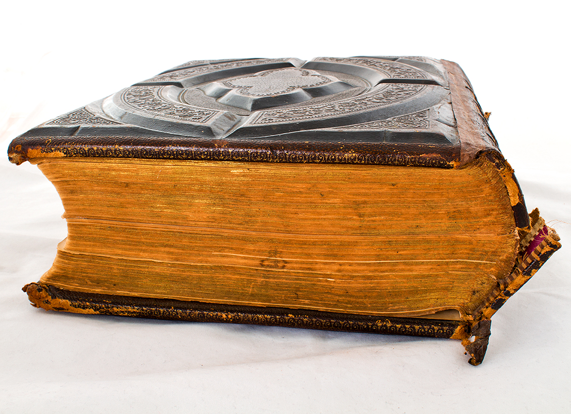 Antique Gilded Leather Holy Bible, Published 1870