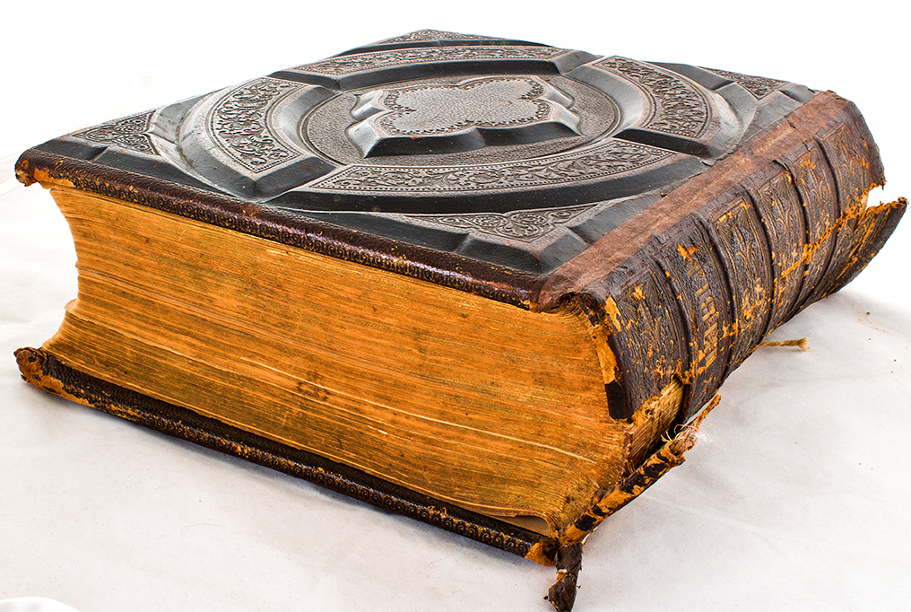 Antique Gilded Leather Holy Bible, Published 1870
