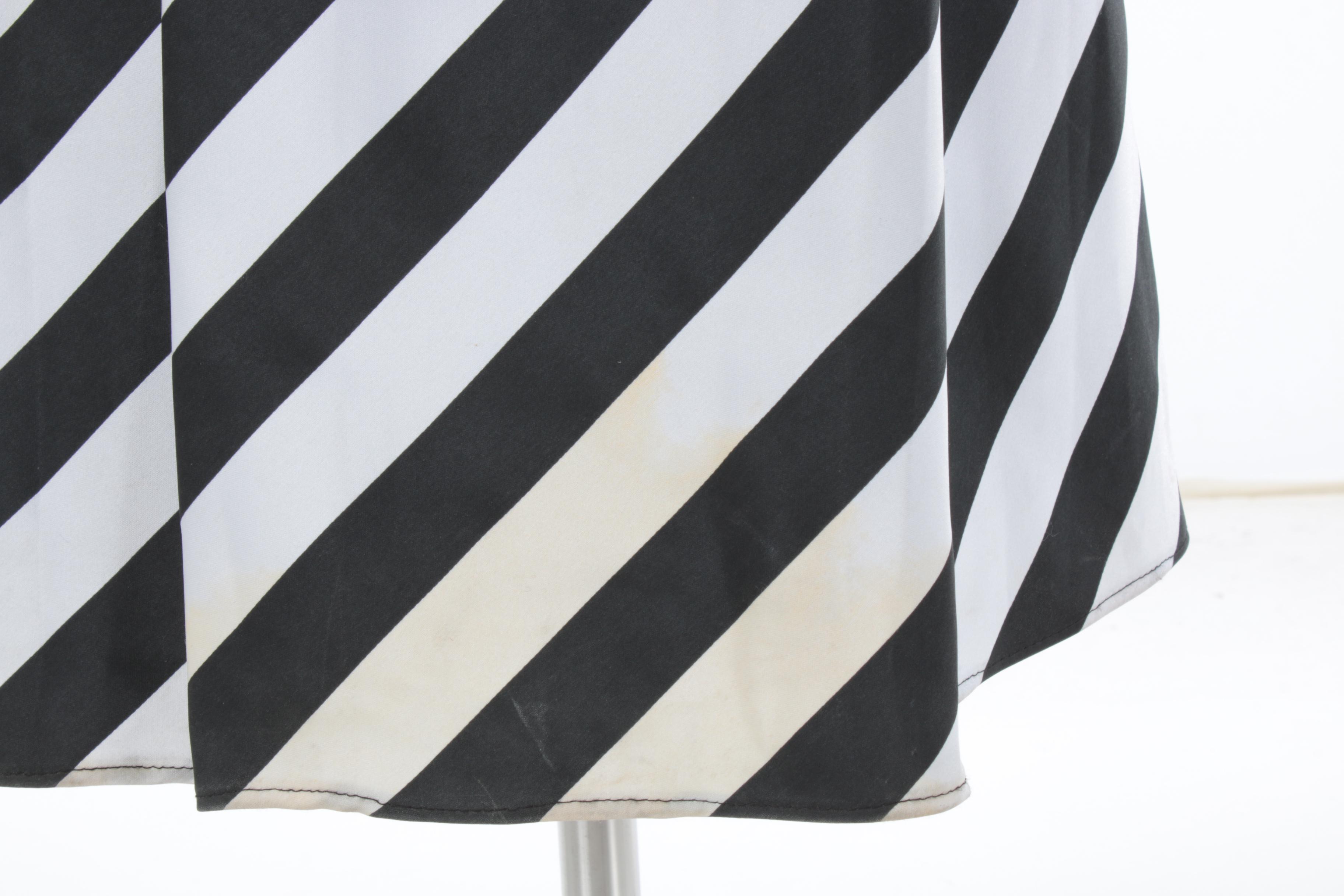 Dave & Johnny Black Velvet Sleeveless Gown with Striped Bow and Train