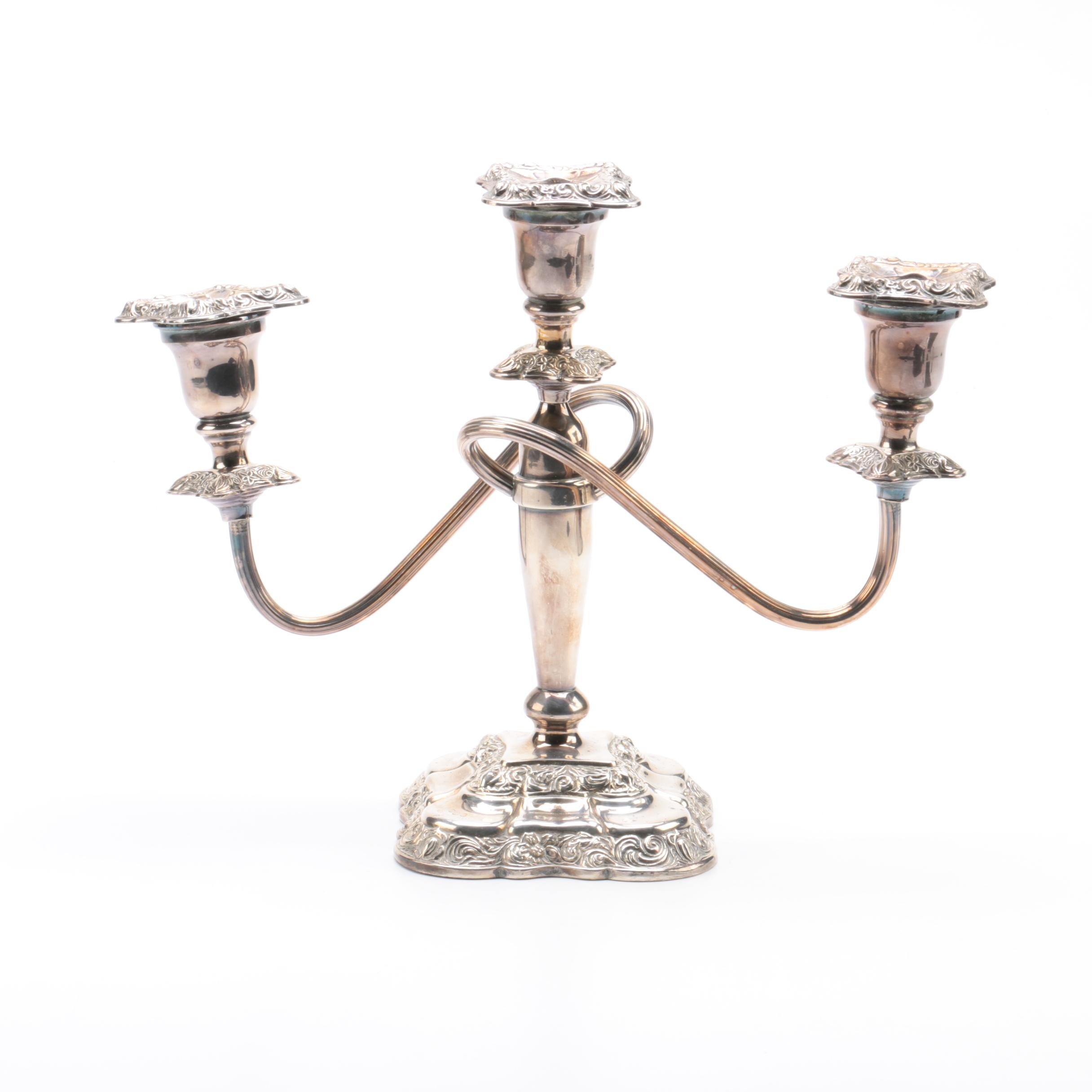 Baroque Style Silver Plate Candelabrum
