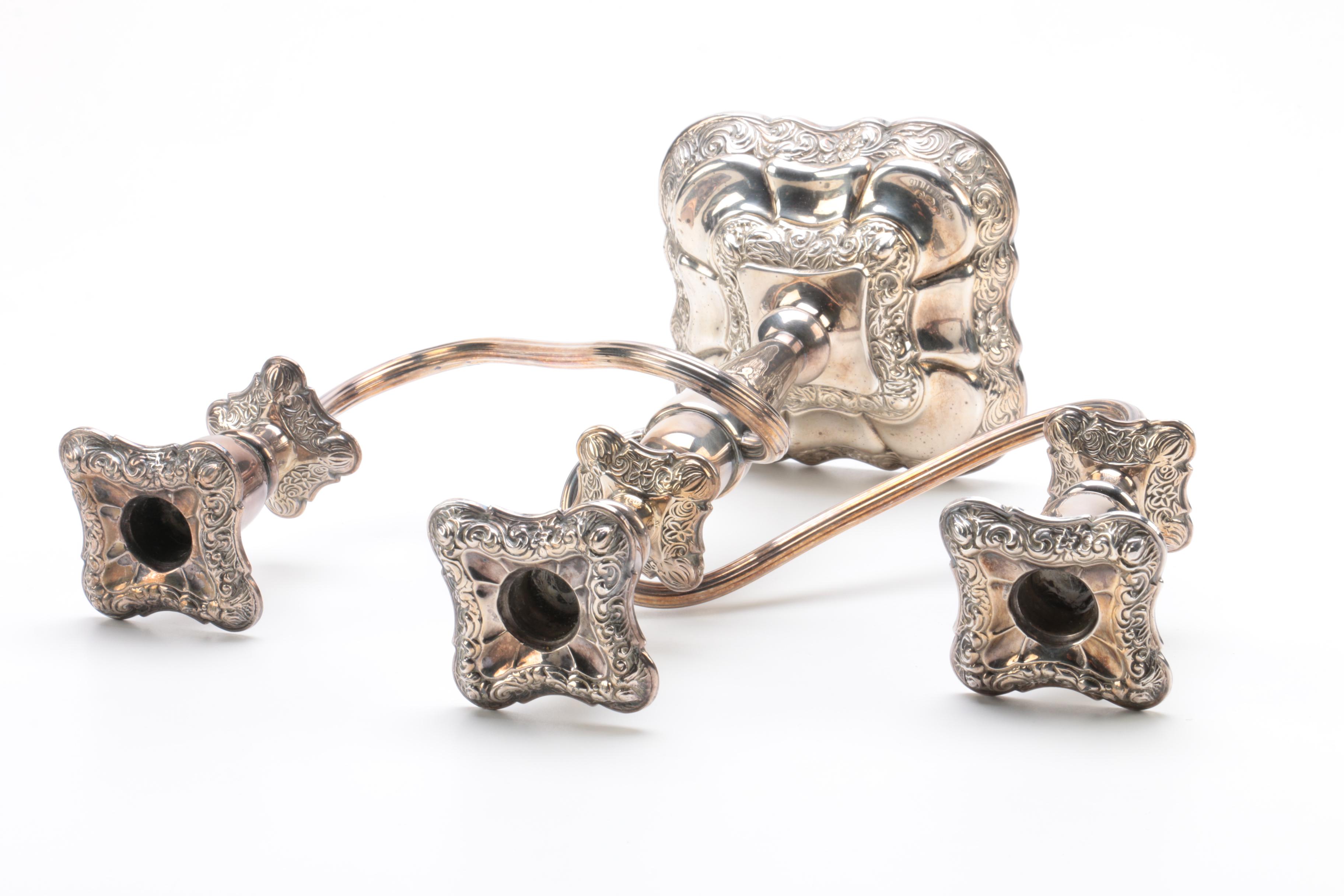 Baroque Style Silver Plate Candelabrum