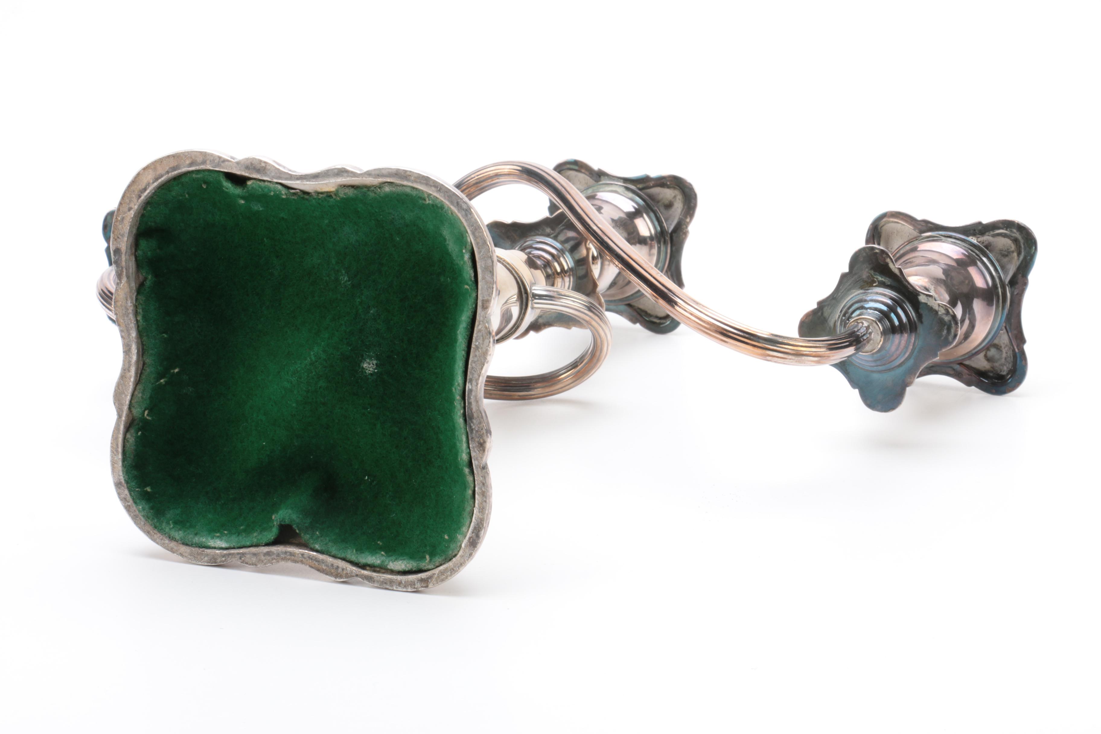 Baroque Style Silver Plate Candelabrum