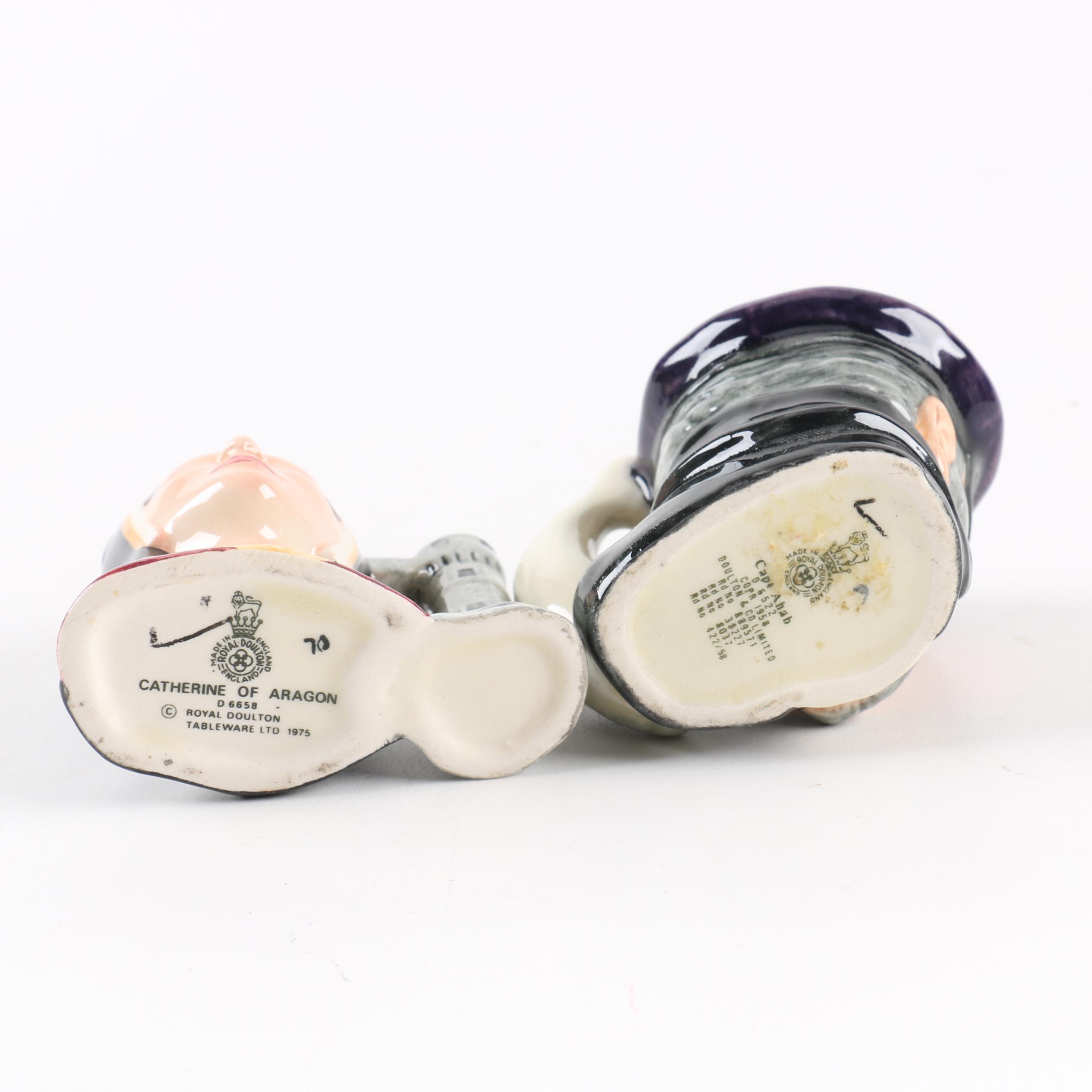 Royal Doulton Character Jugs Including "Captain Ahab" and "Catherine of Aragon"