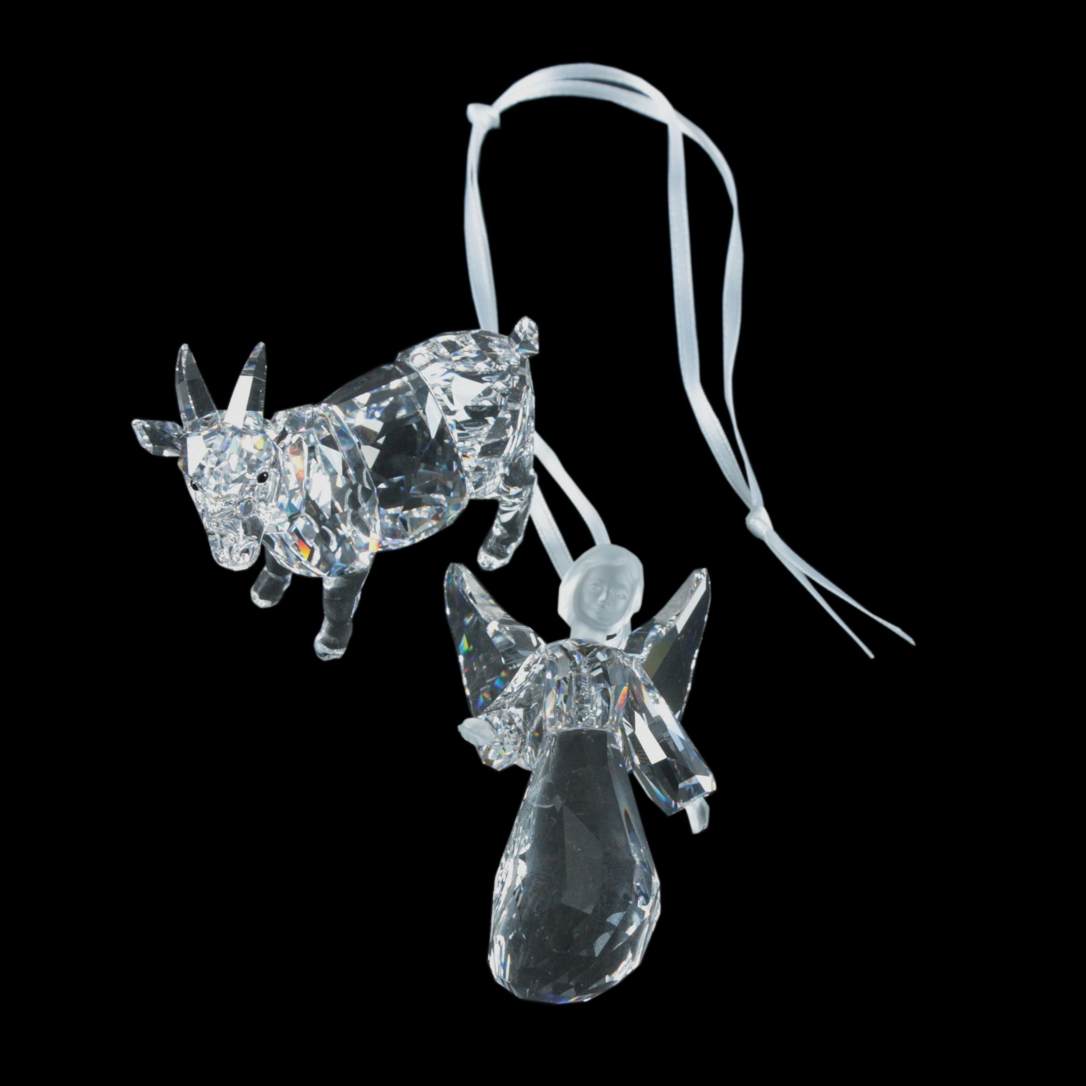 Swarovski Crystal Goat and Angel Figurine