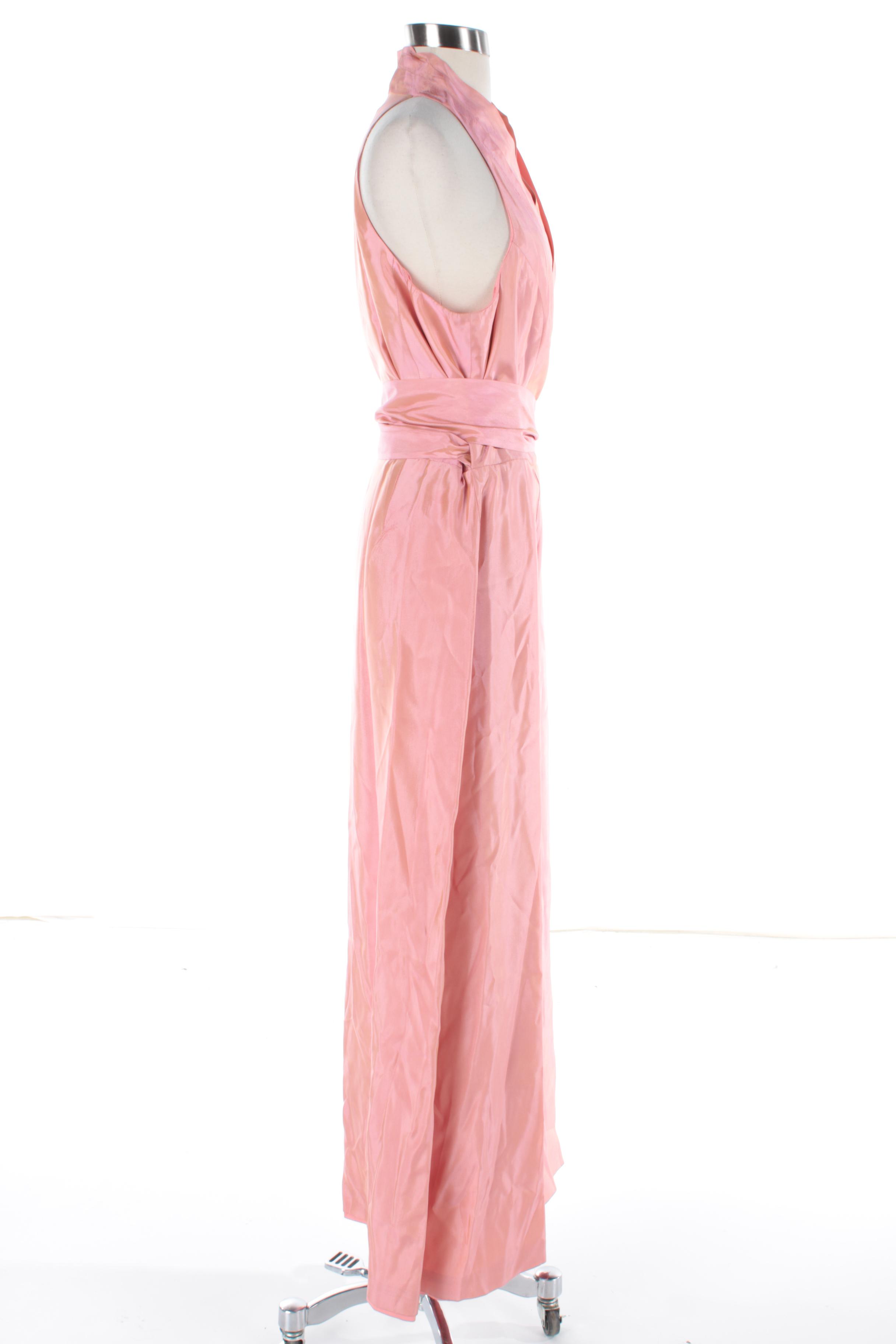 Women's Iridescent Pink Wrap Sleeveless Gown