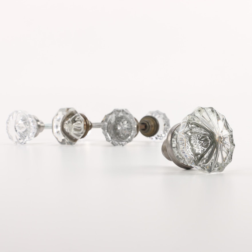 Jewel Cut Style Glass Doorknobs