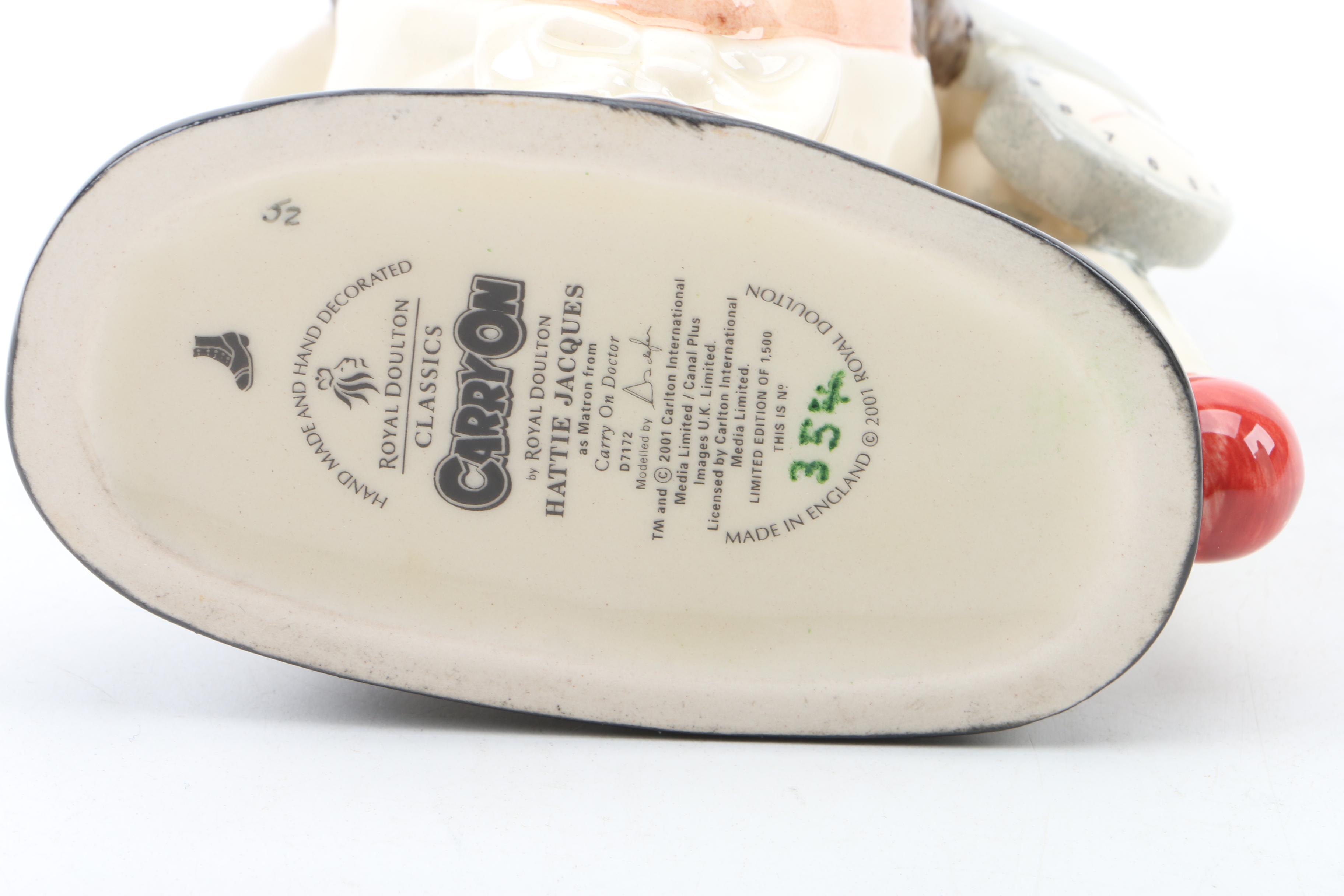 Royal Doulton "Carry On Doctor" Mugs "Kenneth Williams" and "Hattie Jacques"