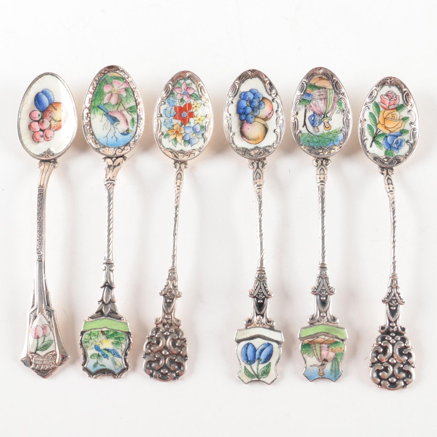 Klepa Arts Czechoslovakia Enameled Silver-Toned Spoons