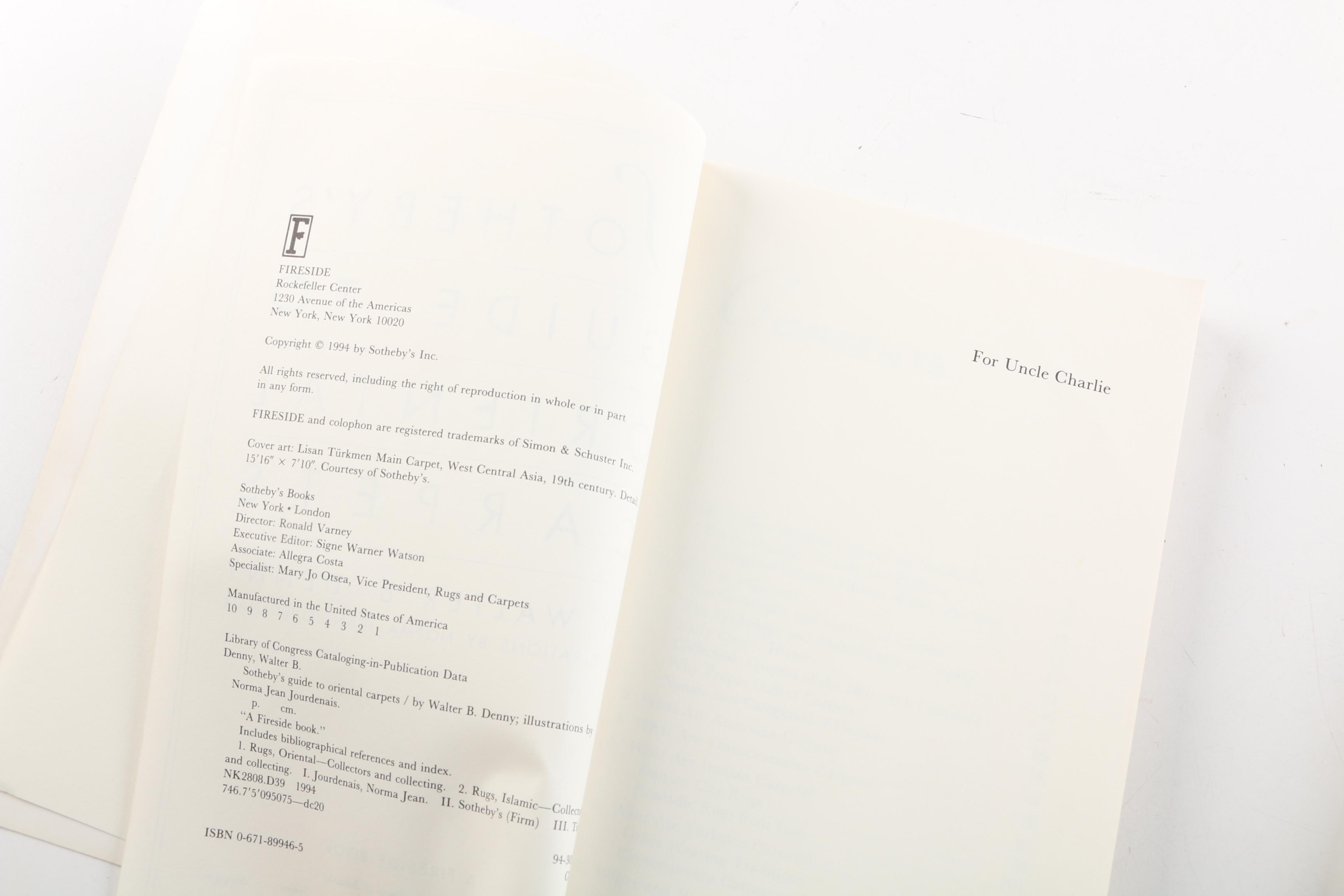 1980 "Oriental Rug Primer" and Other Books