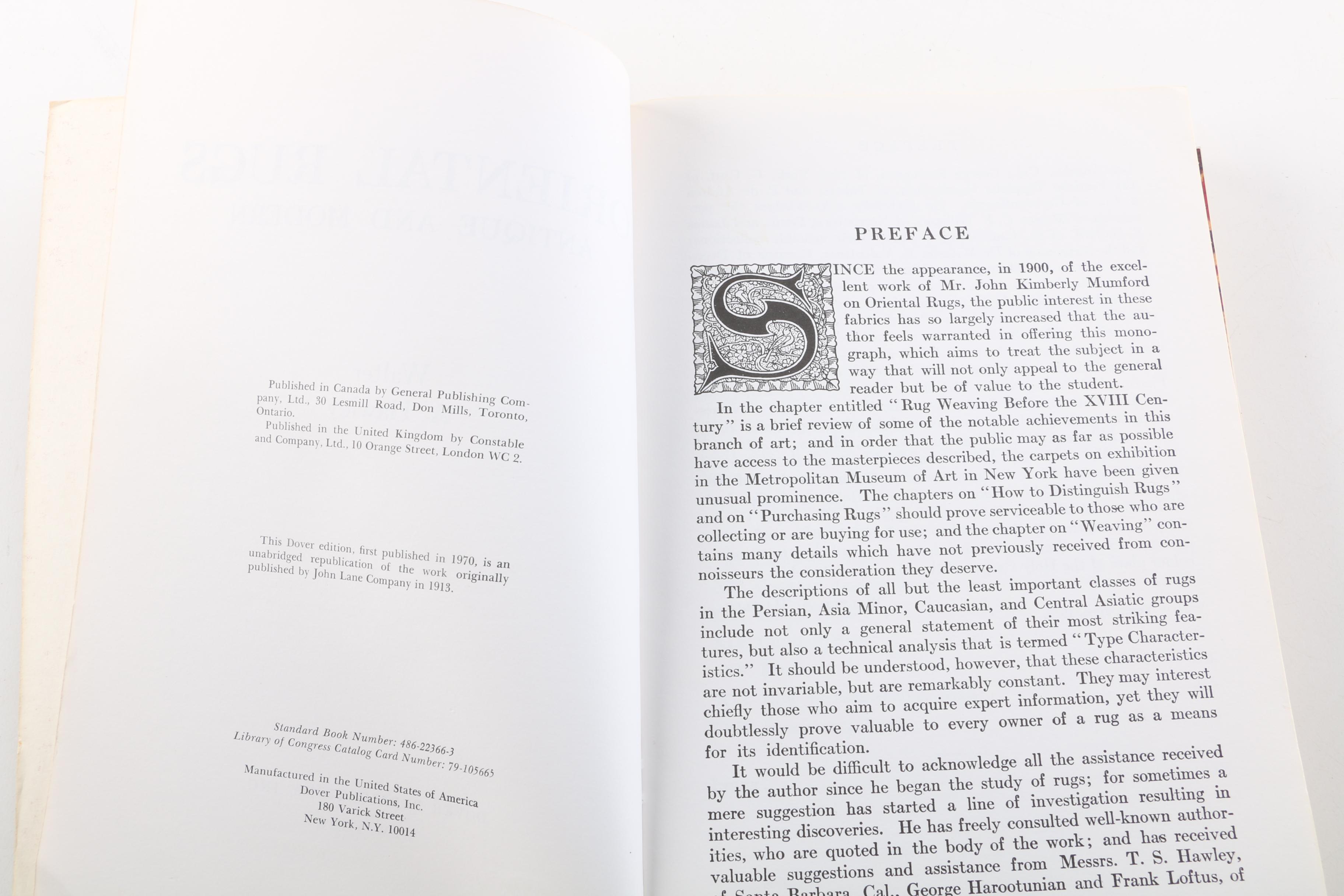 1980 "Oriental Rug Primer" and Other Books