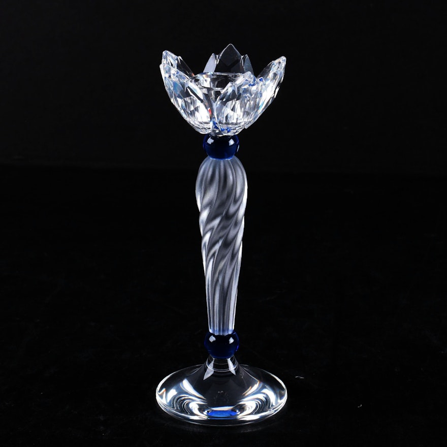 Swarovski Crystal "Blue Flower" Candlestick