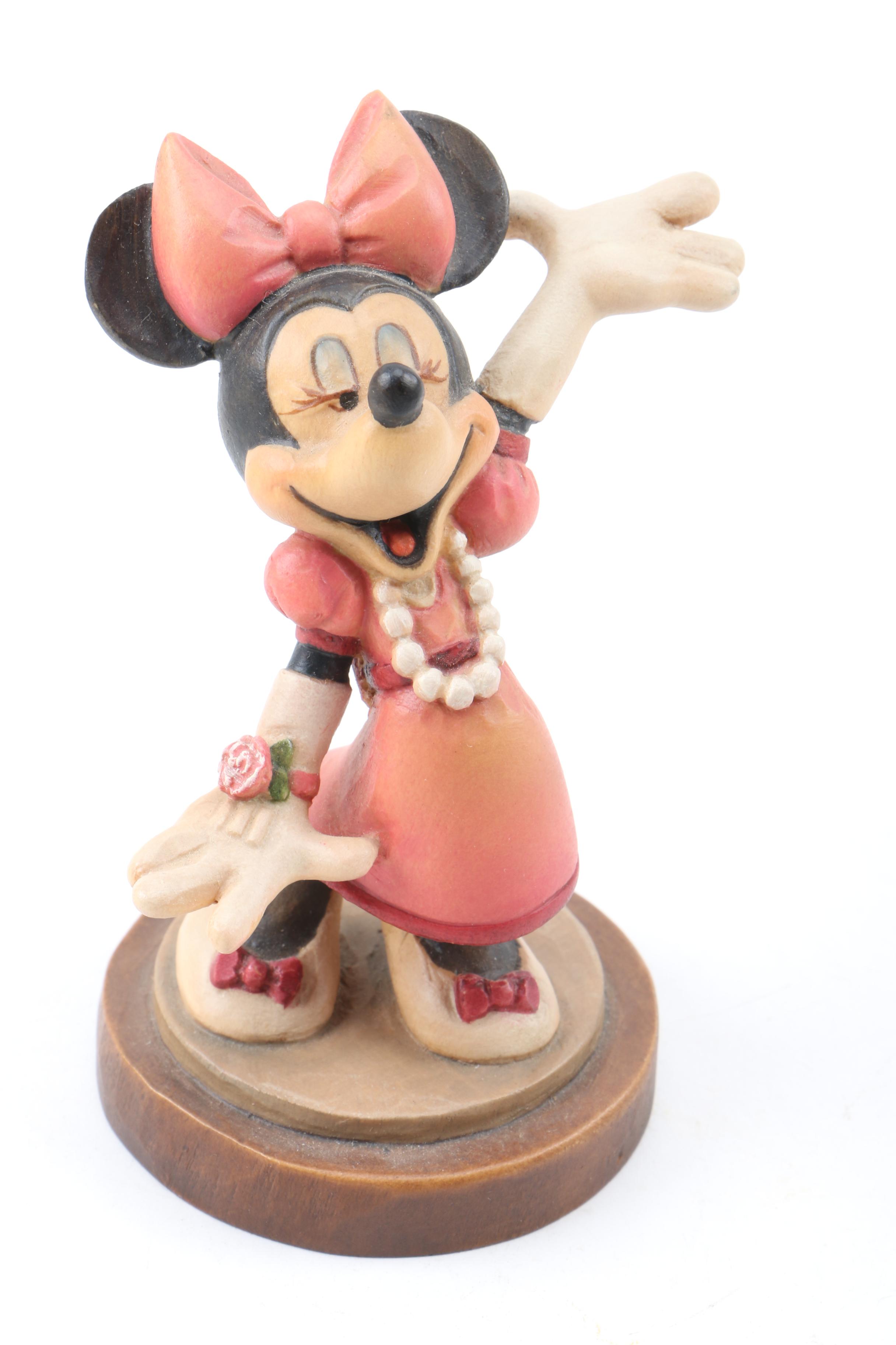 Mickey Mouse and Minnie Mouse Limited Edition ANRI Woodcarvings