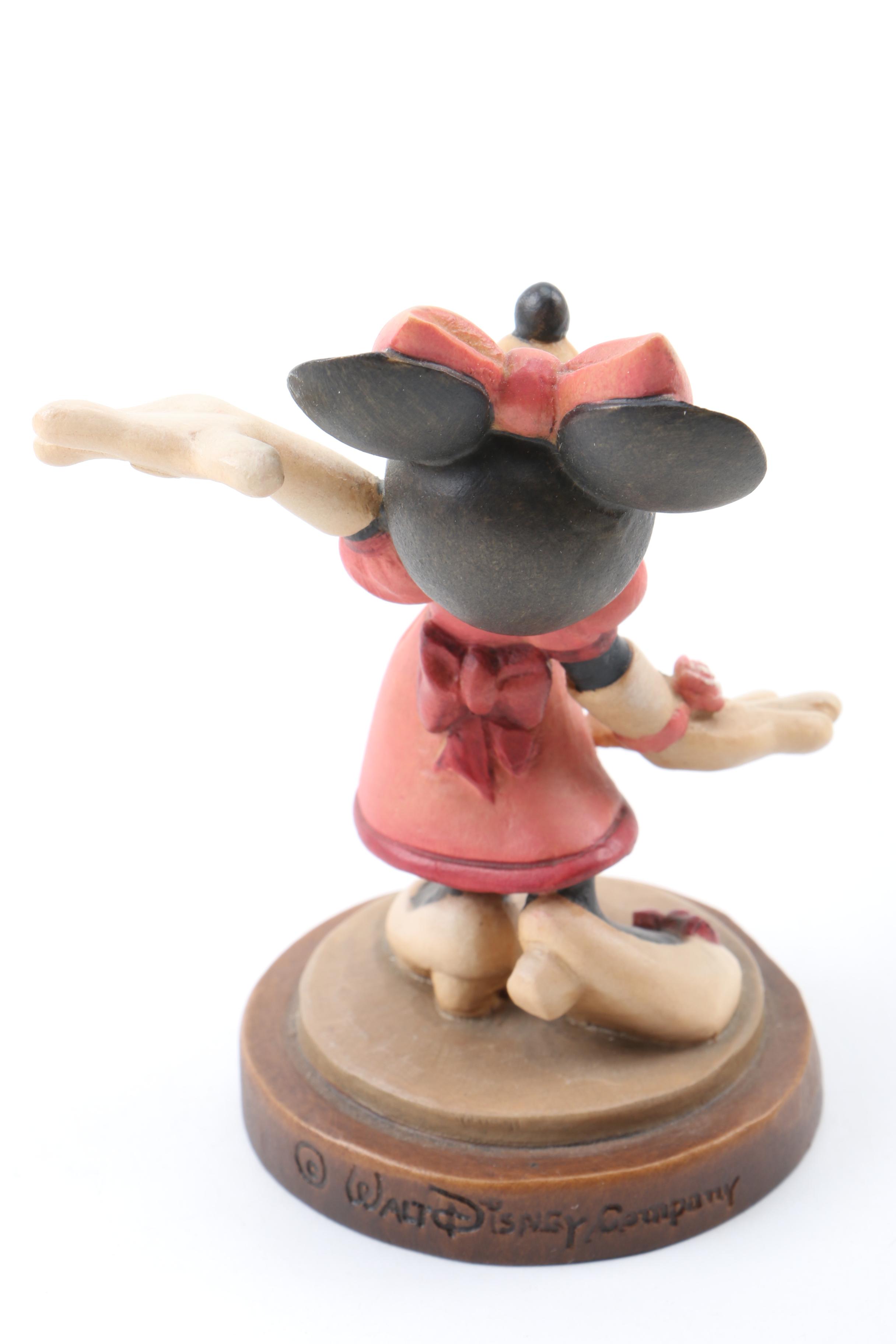 Mickey Mouse and Minnie Mouse Limited Edition ANRI Woodcarvings