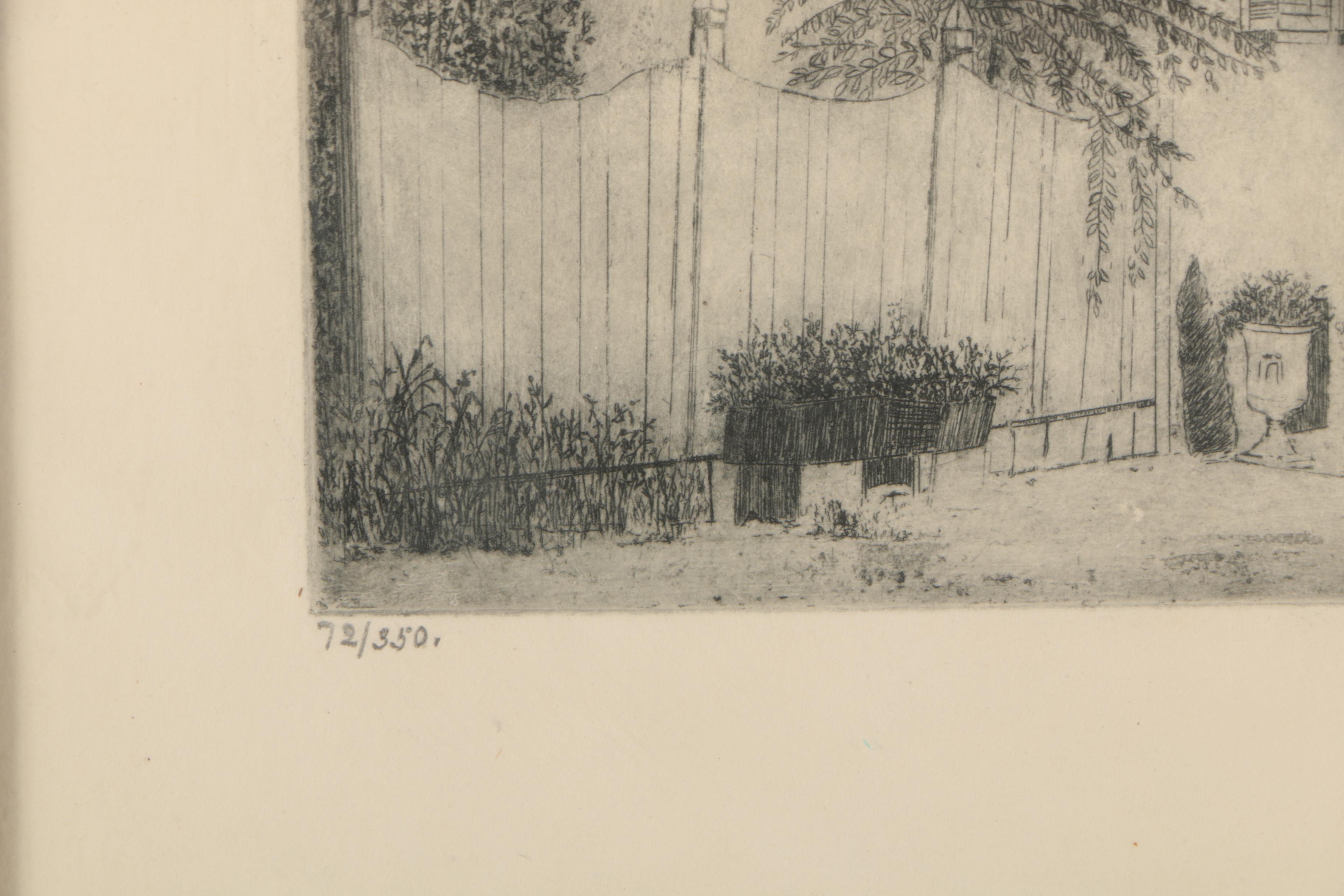 Erma Davis Bates Etching "Tyson St."