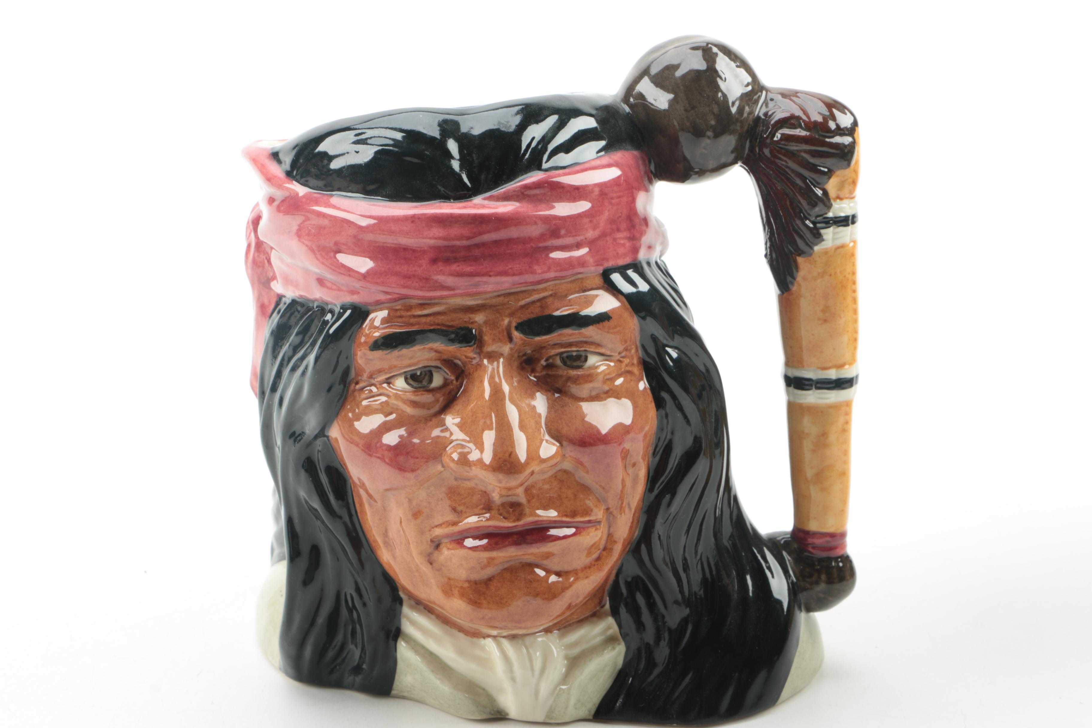 Royal Doulton Wild West "Geronimo" and "Buffalo Bill" Character Jugs, Circa 1984