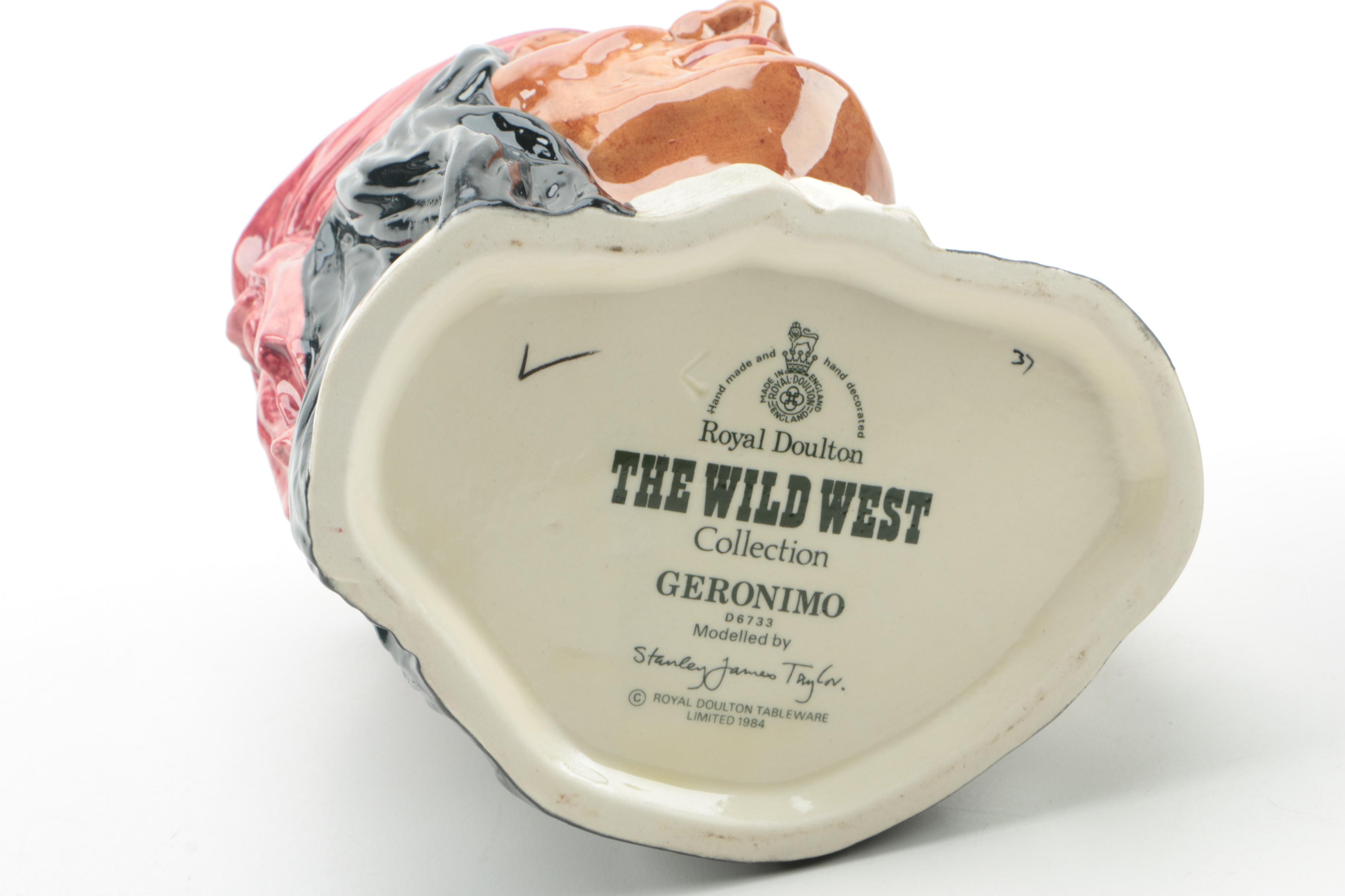 Royal Doulton Wild West "Geronimo" and "Buffalo Bill" Character Jugs, Circa 1984