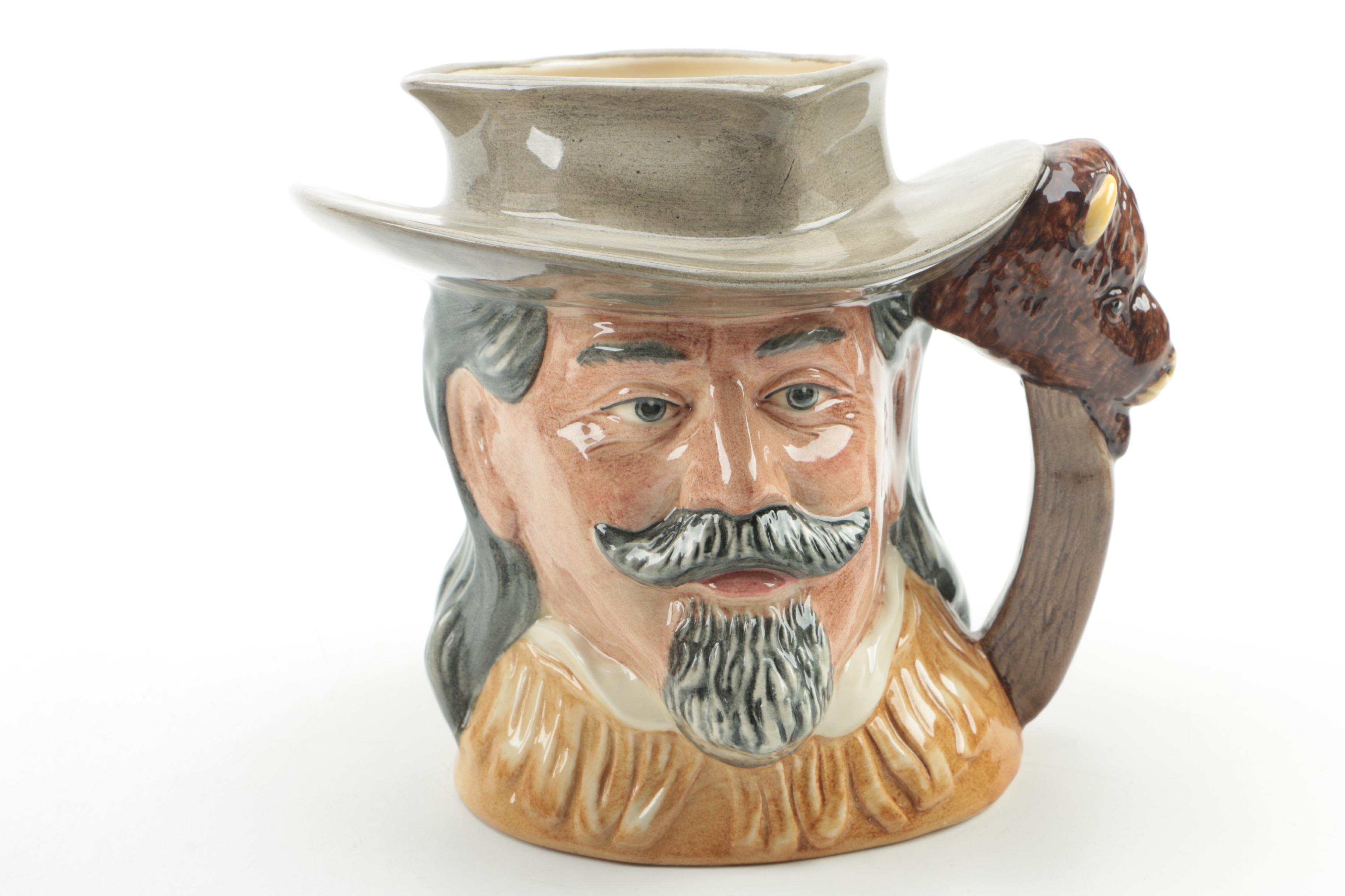 Royal Doulton Wild West "Geronimo" and "Buffalo Bill" Character Jugs, Circa 1984