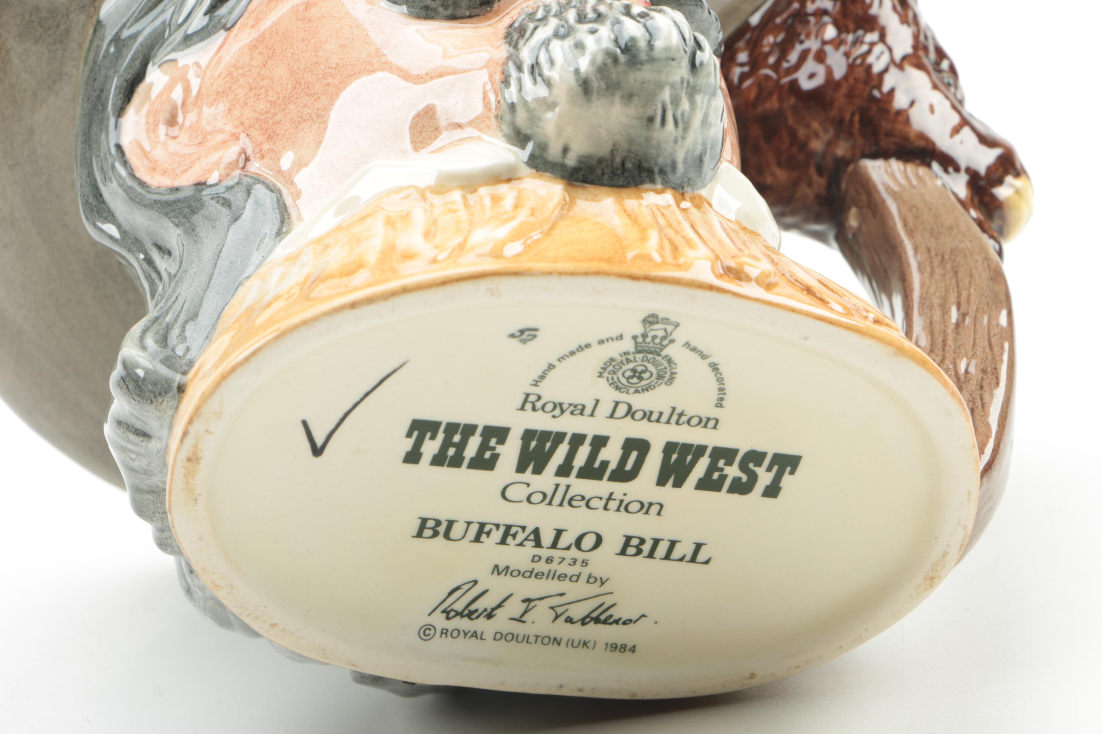 Royal Doulton Wild West "Geronimo" and "Buffalo Bill" Character Jugs, Circa 1984