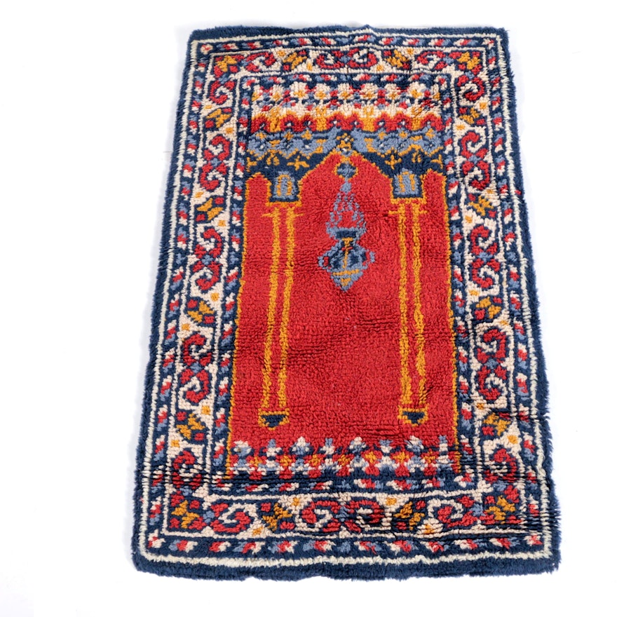 Power-Loomed Turkish-Style Wool Prayer Rug