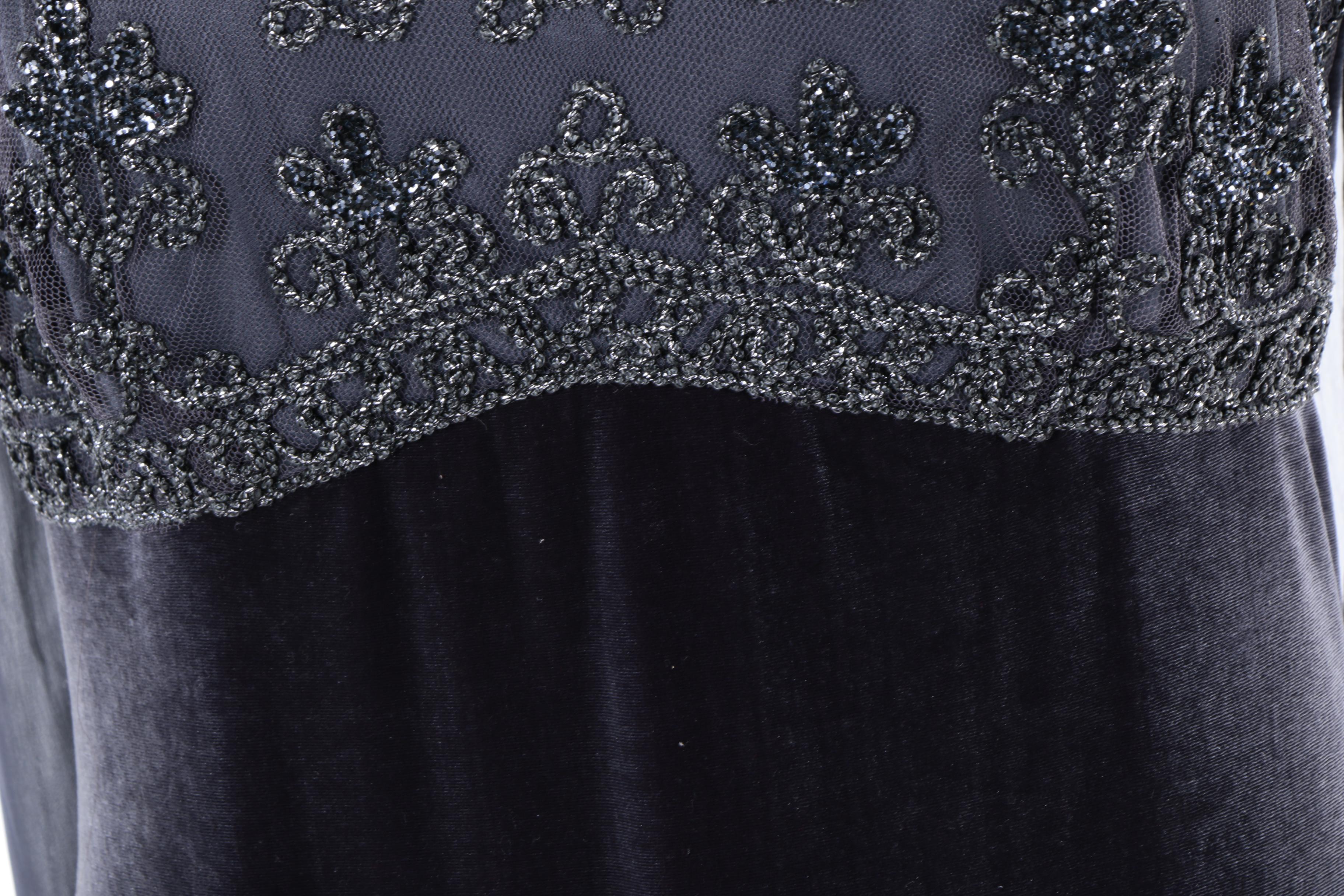 Women's Rhapsody Ltd. Beaded Velvet Evening Gown with Matching Scarf