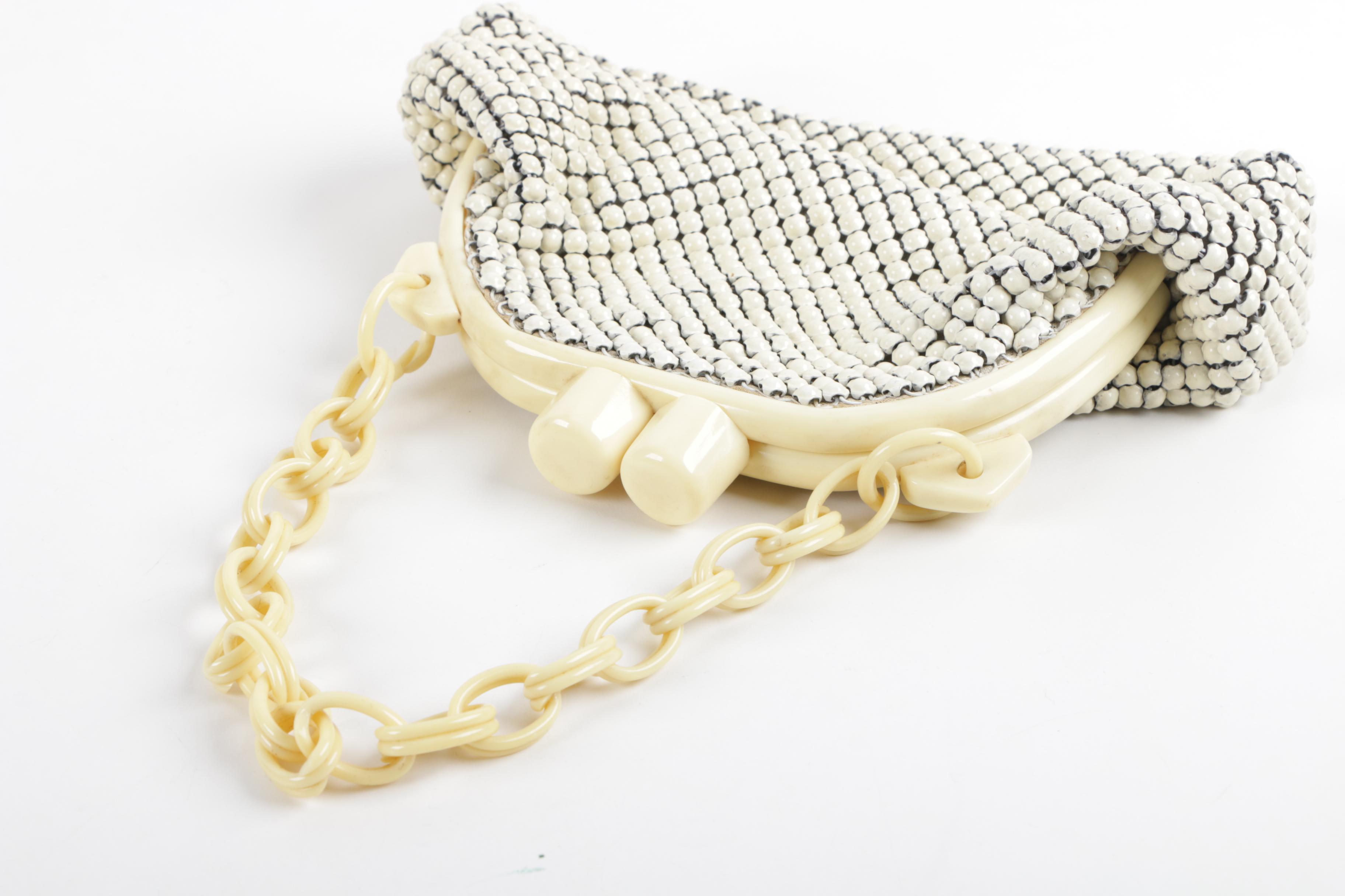 Vintage Whiting & Davis  Co. Alumesh Handbag with Bakelite