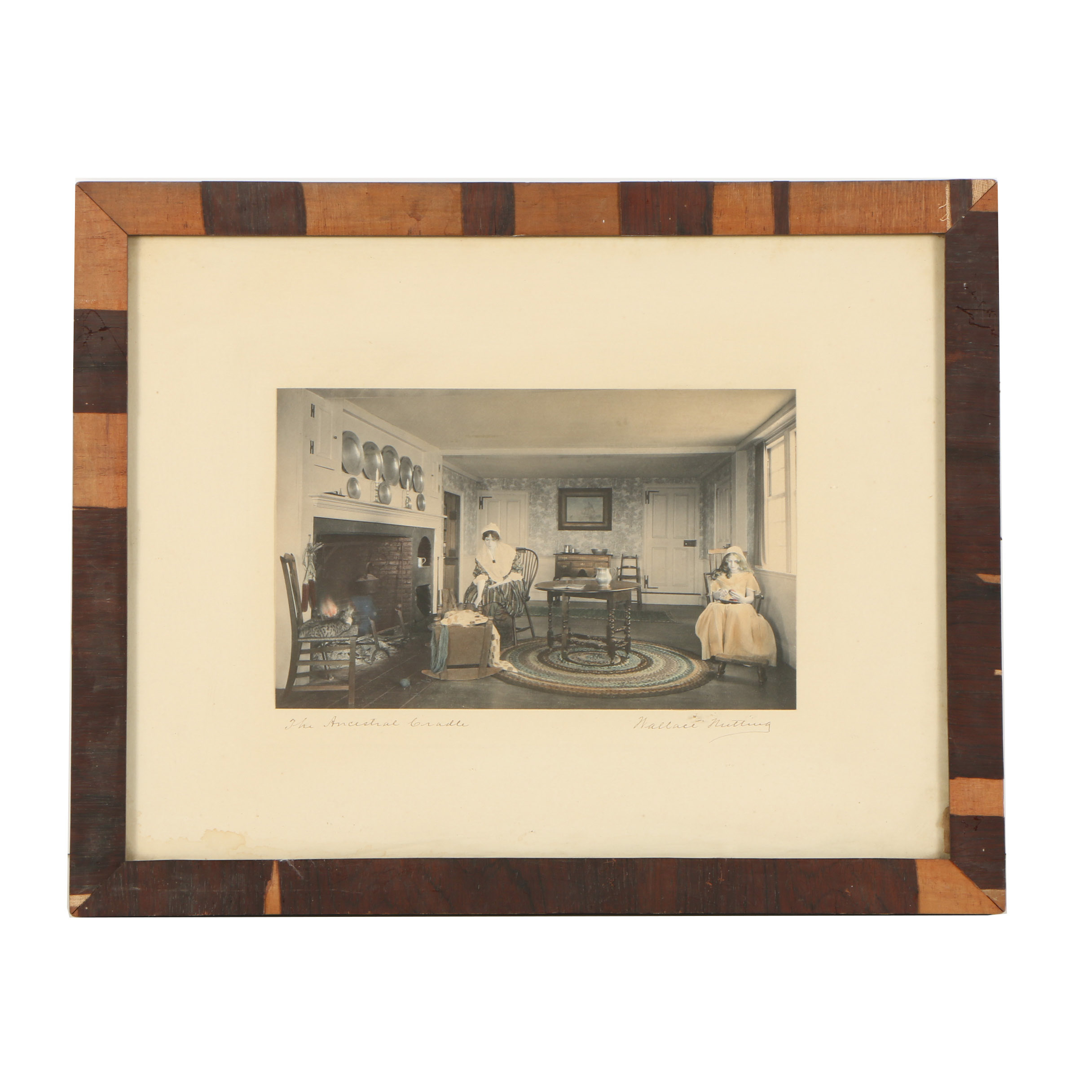 Wallace Nutting Hand-Colored Photograph "The Ancestral Cradle"