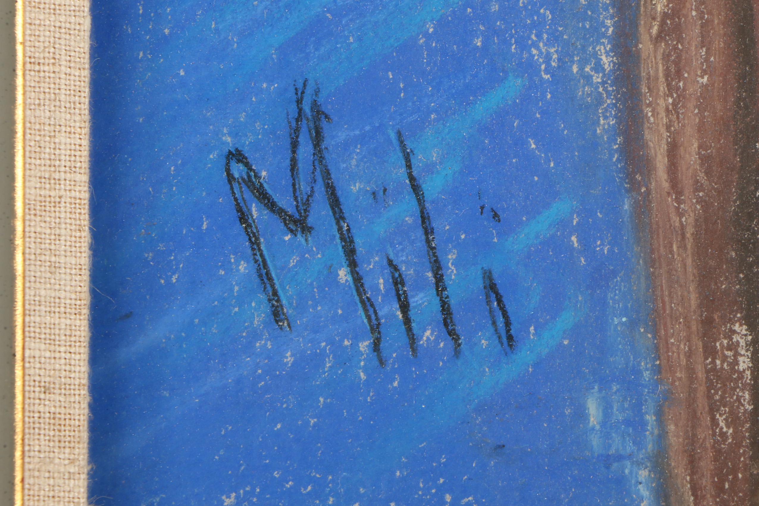 Maud Millicent Clapp Pastel Drawing "Girl in Blue"