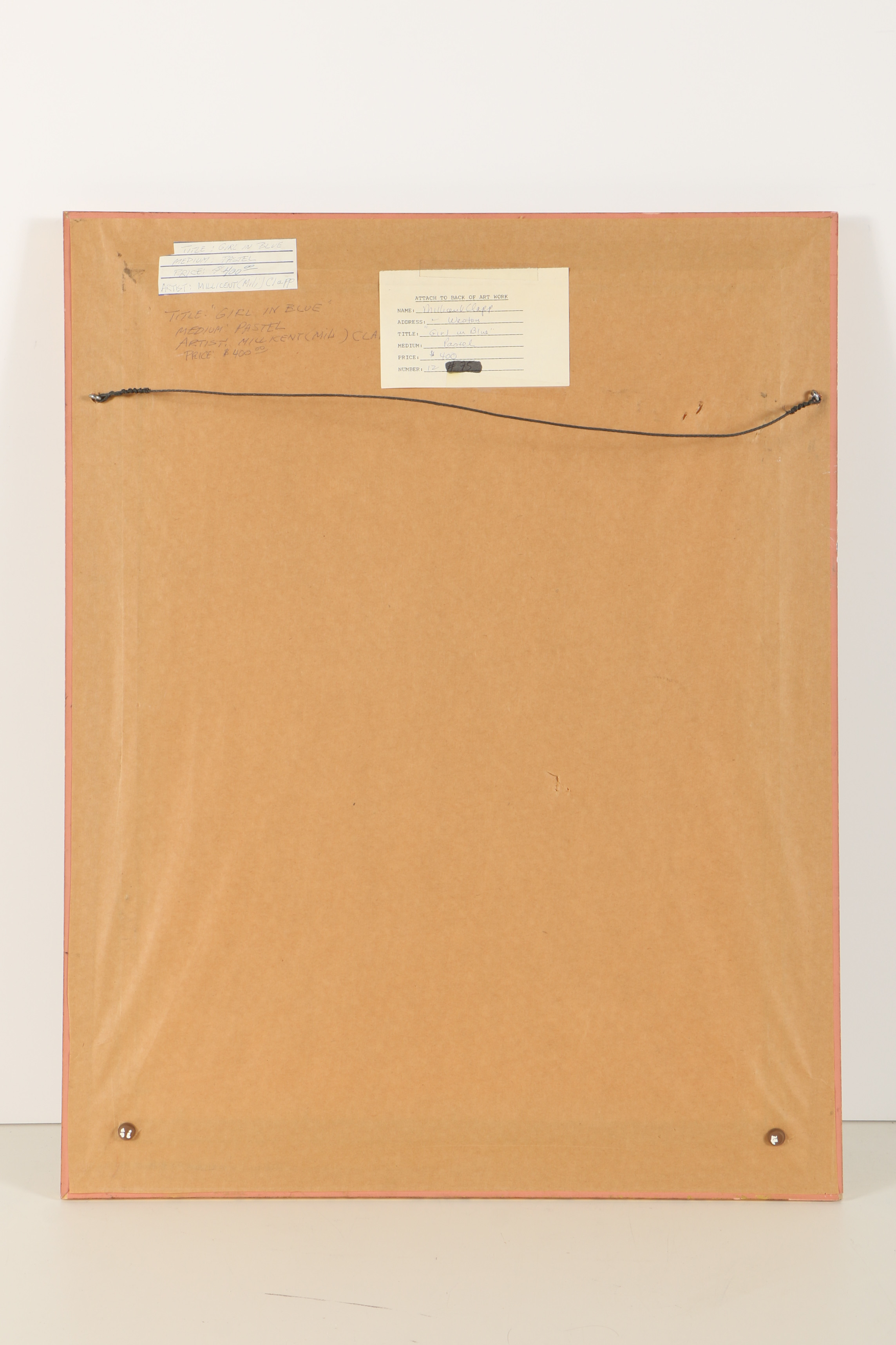 Maud Millicent Clapp Pastel Drawing "Girl in Blue"