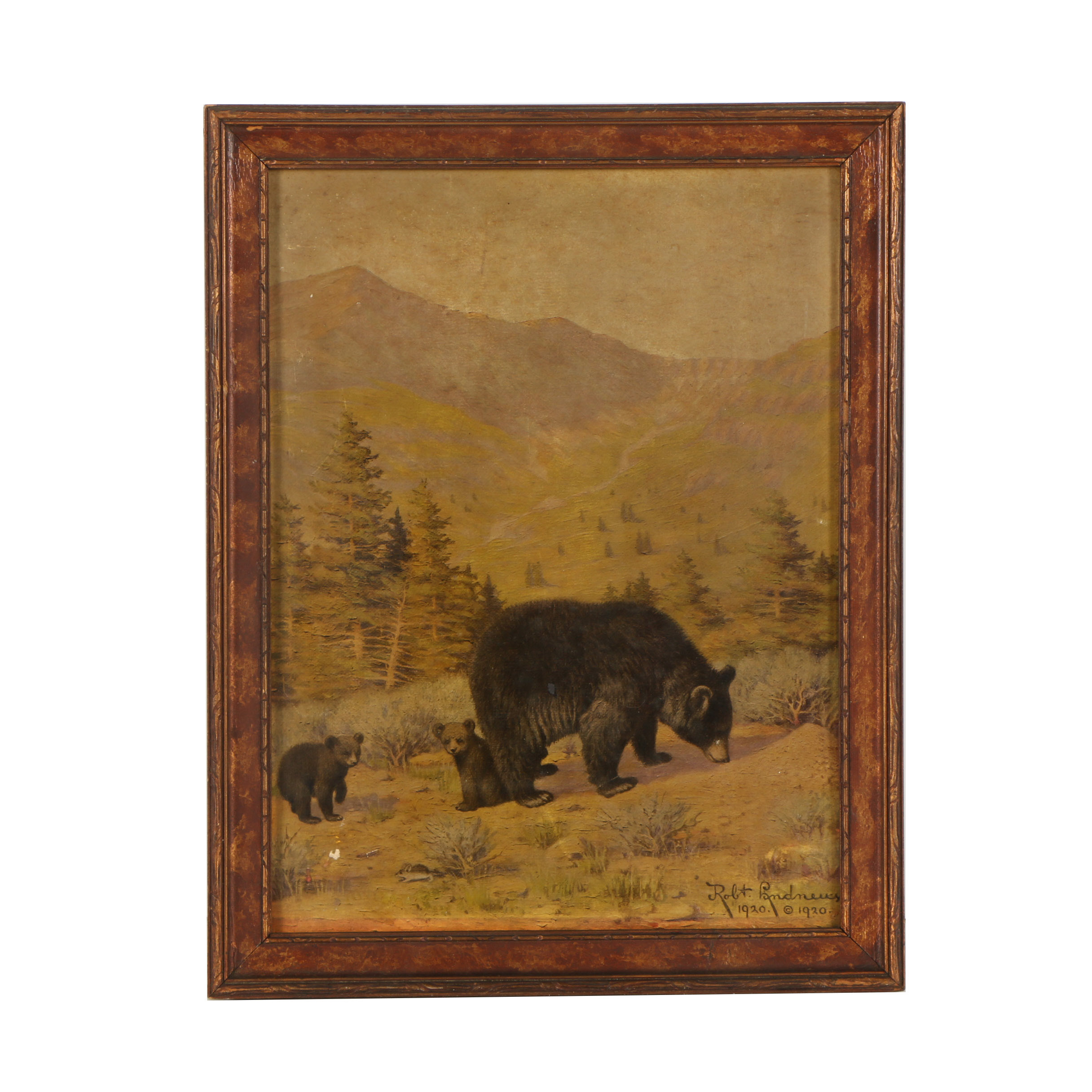 Vintage Offset Lithograph of Bears