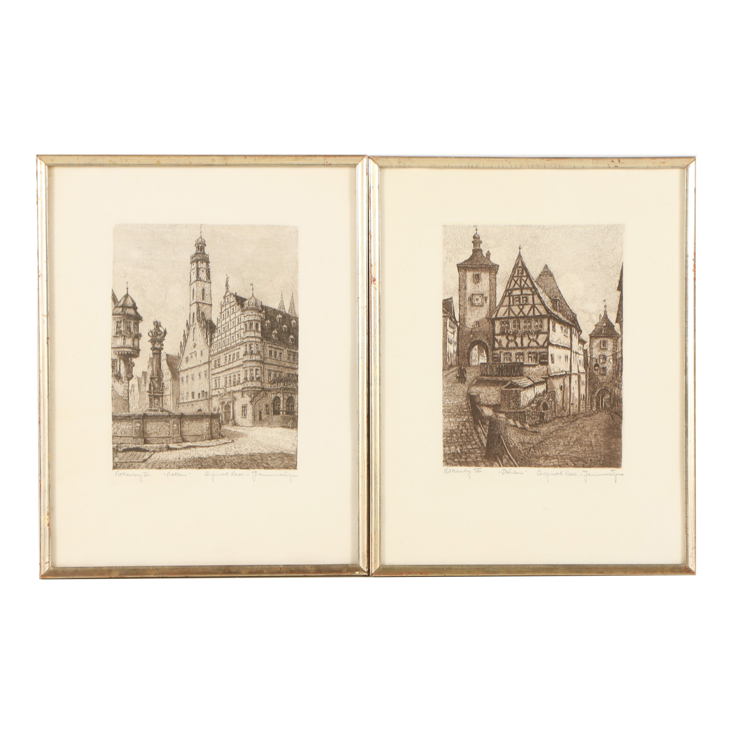 Etchings of Rothenburg ob der Tauber