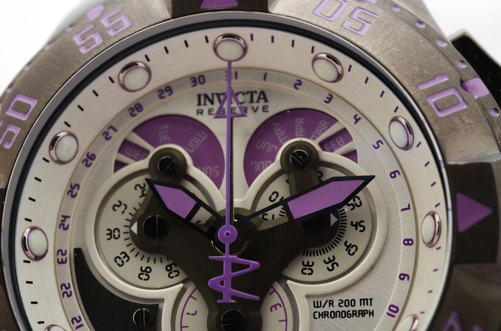 Invicta "Excursion" Chronograph With Purple-Accented Dial