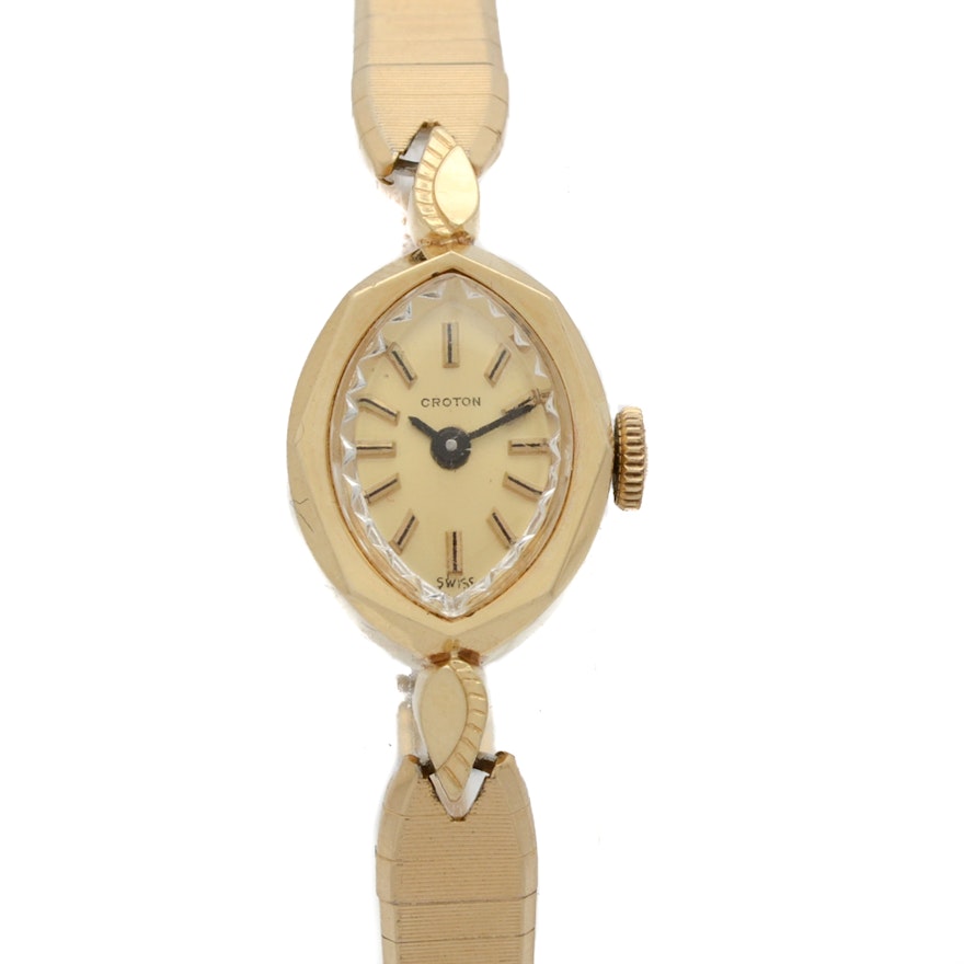 14K Yellow Gold Croton Dress Watch